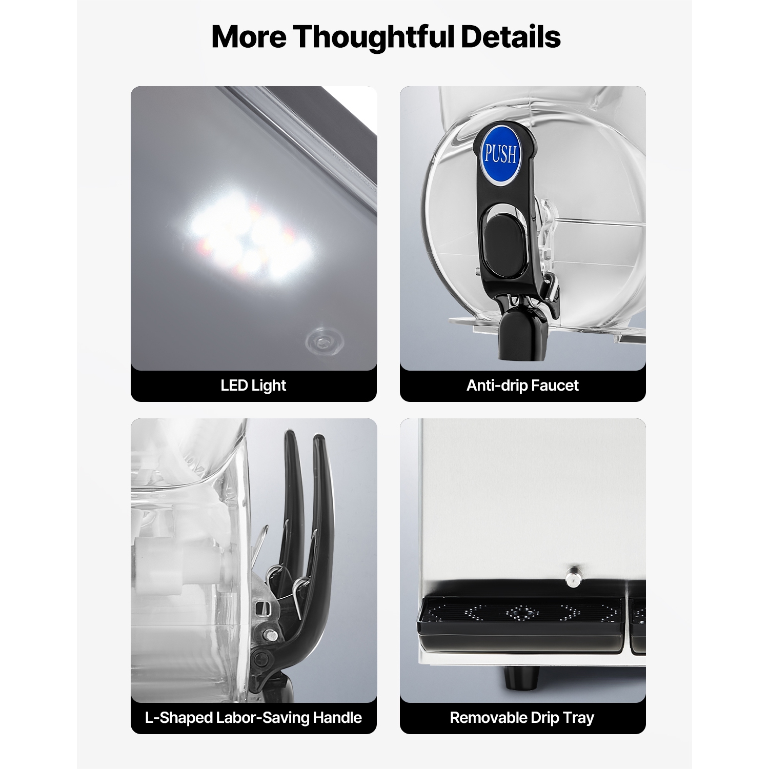 VEVOR 15Lx2 Double Commercial Frozen Drink Maker, Tank Slushy Machine, 120 Cups Stainless Steel Margarita Smoothie Machine, Slushie Maker for Home