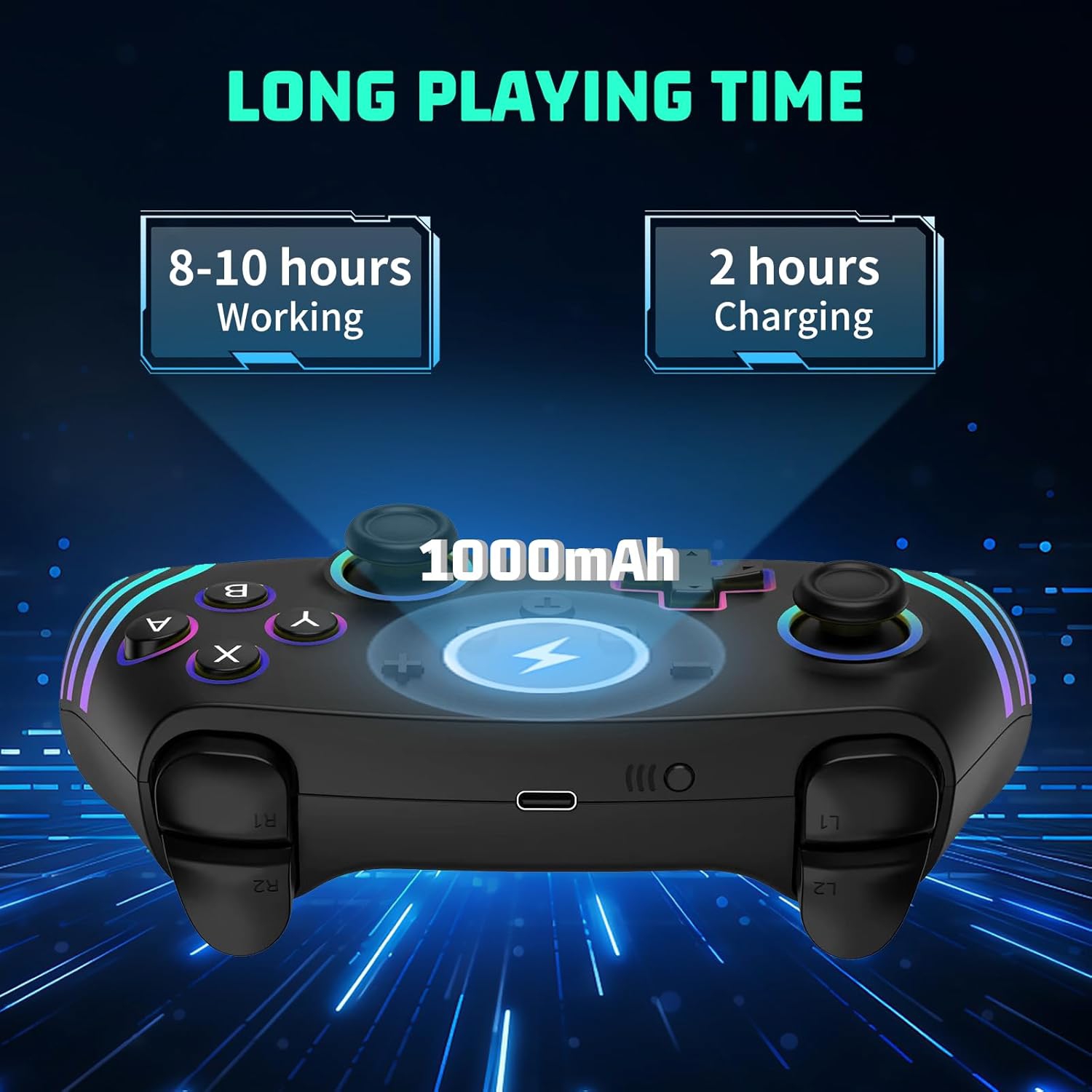 Nouvelle manette de jeu sans fil Bluetooth NS PRO, dotée de vibrations somatosensorielles à six axes et de lumières colorées RVB, commutateur à deux