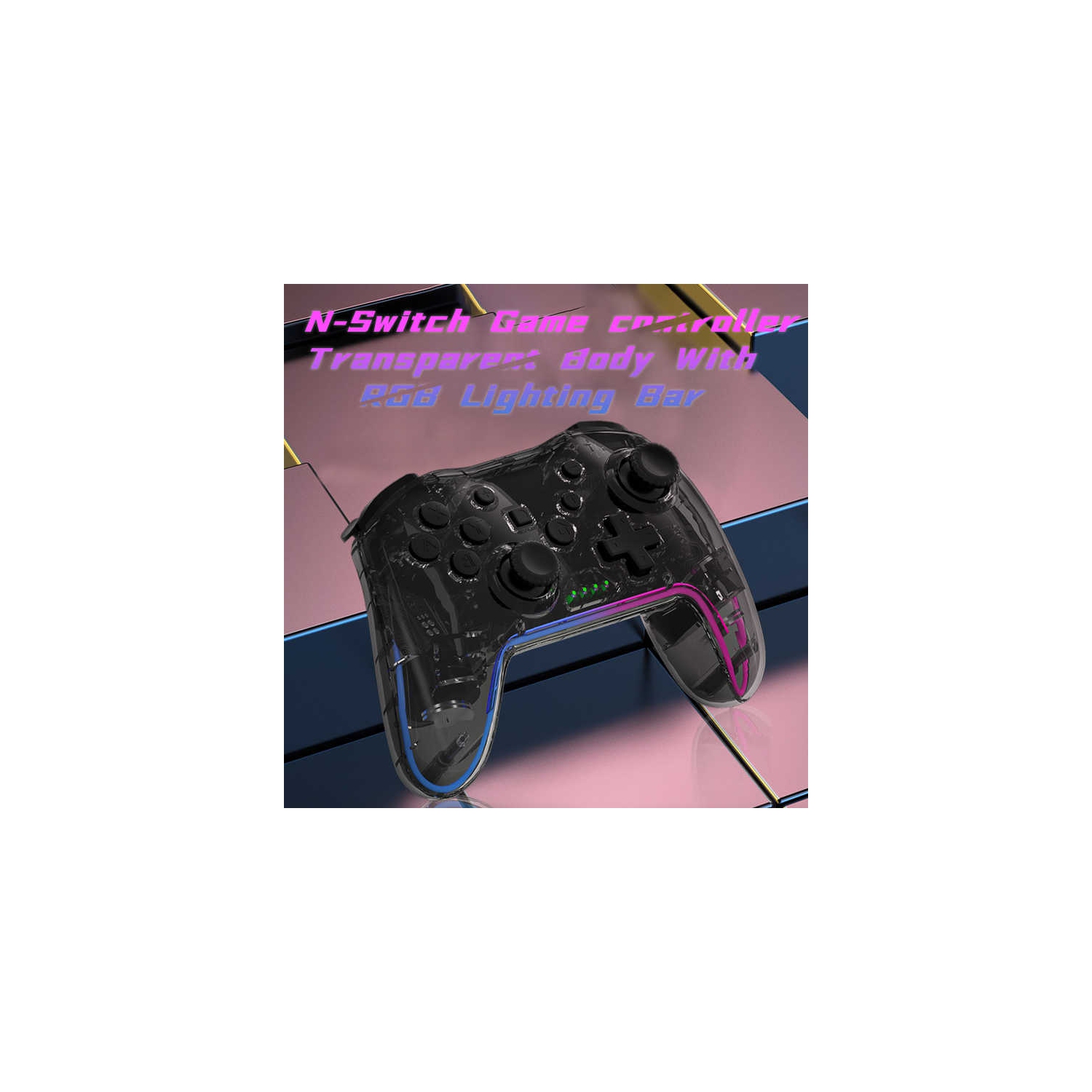 Manette sans fil pour PC, Switch/PS4 et autres manettes; détection de vibrations et de mouvement à six axes; noir clair avec récepteur - compatible