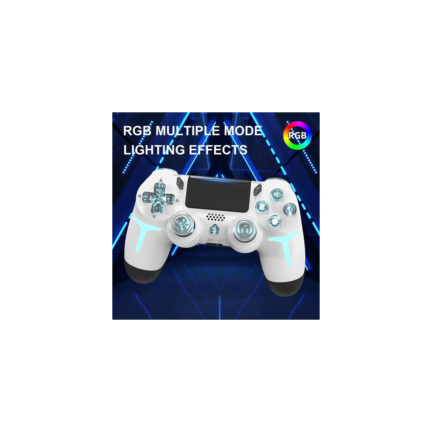 PS4 manette Bluetooth sans fil PC Steam game vibration gyroscope somatosensory à six axes manette PS4, manette de console de jeu noire