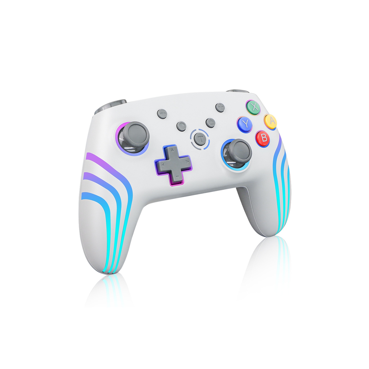 Nouvelle manette de jeu sans fil Bluetooth NS PRO, dotée de vibrations somatosensorielles à six axes et de lumières colorées RVB, commutateur à deux