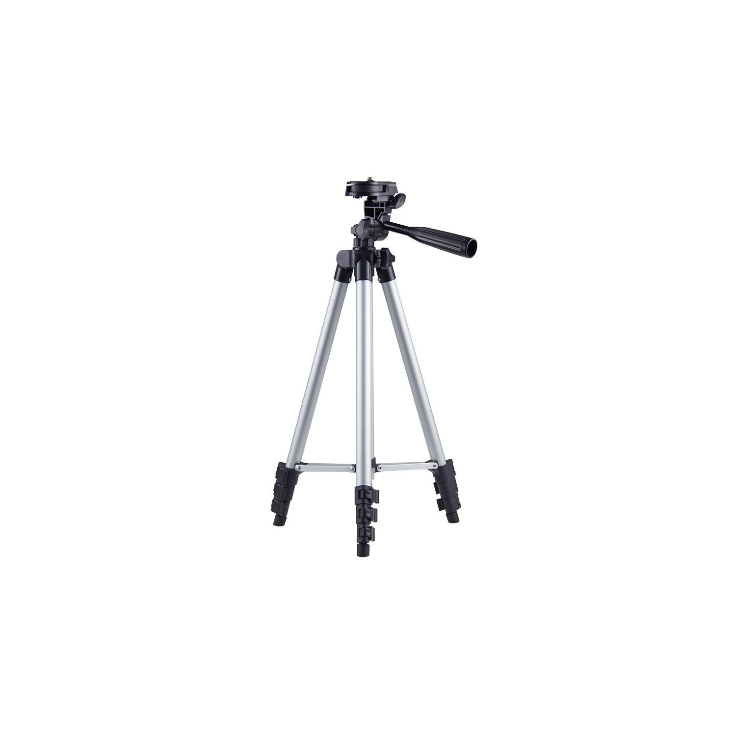 130cm silver aluminum alloy convenient telescopic camera tripod integrated bracket. 1.3m four-section tripod