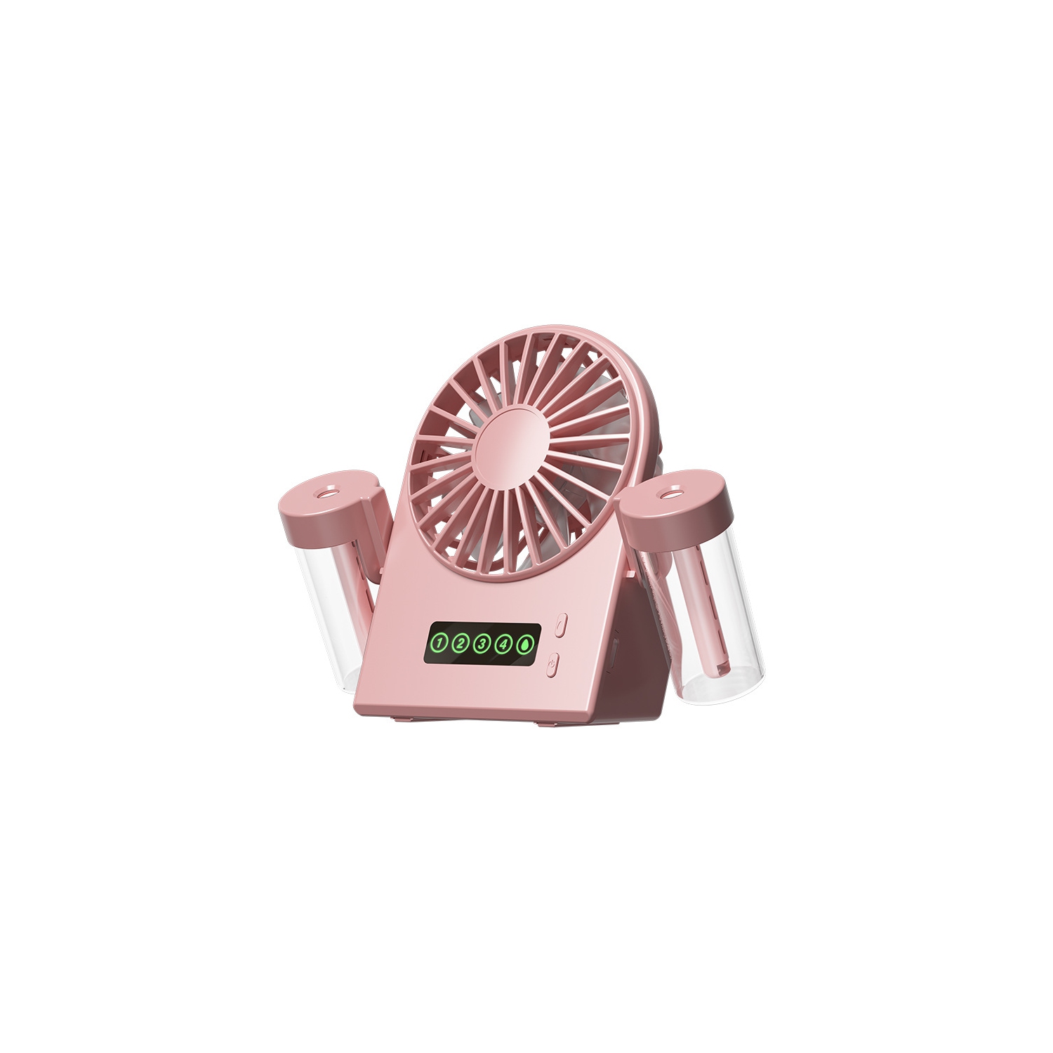 2025 New Double Spray Desktop Fan Humidifier 2 in 1 USB Portable Digital Display Hydration Spray Fan Double Spray Humidifier Small Fan Handheld-F8