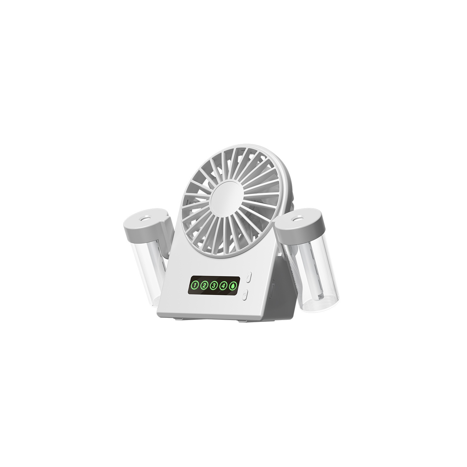 2025 New Double Spray Desktop Fan Humidifier 2 in 1 USB Portable Digital Display Hydration Spray Fan Double Spray Humidifier Small Fan Handheld - F8