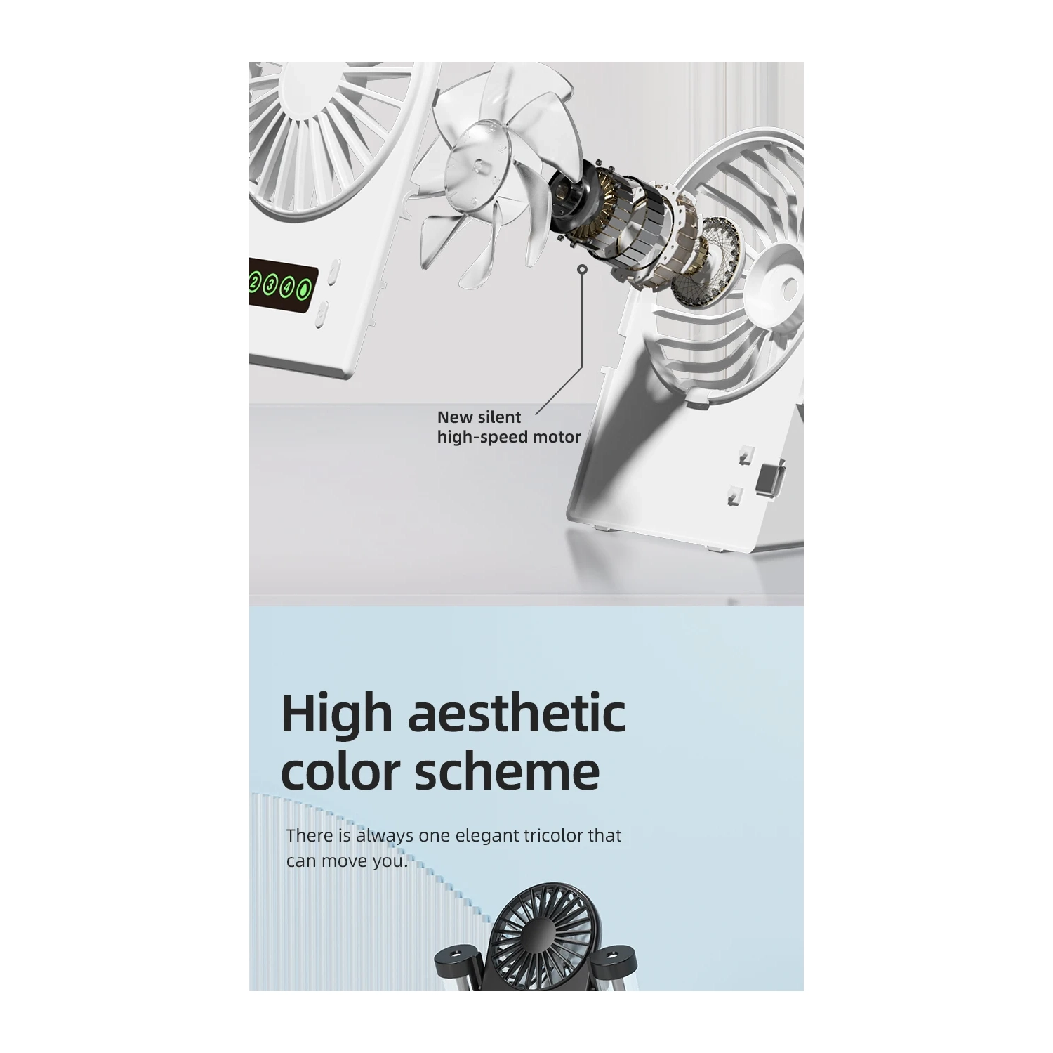 2025 New Double Spray Desktop Fan Humidifier 2 in 1 USB Portable Digital Display Hydration Spray Fan Double Spray Humidifier Small Fan Handheld - F8