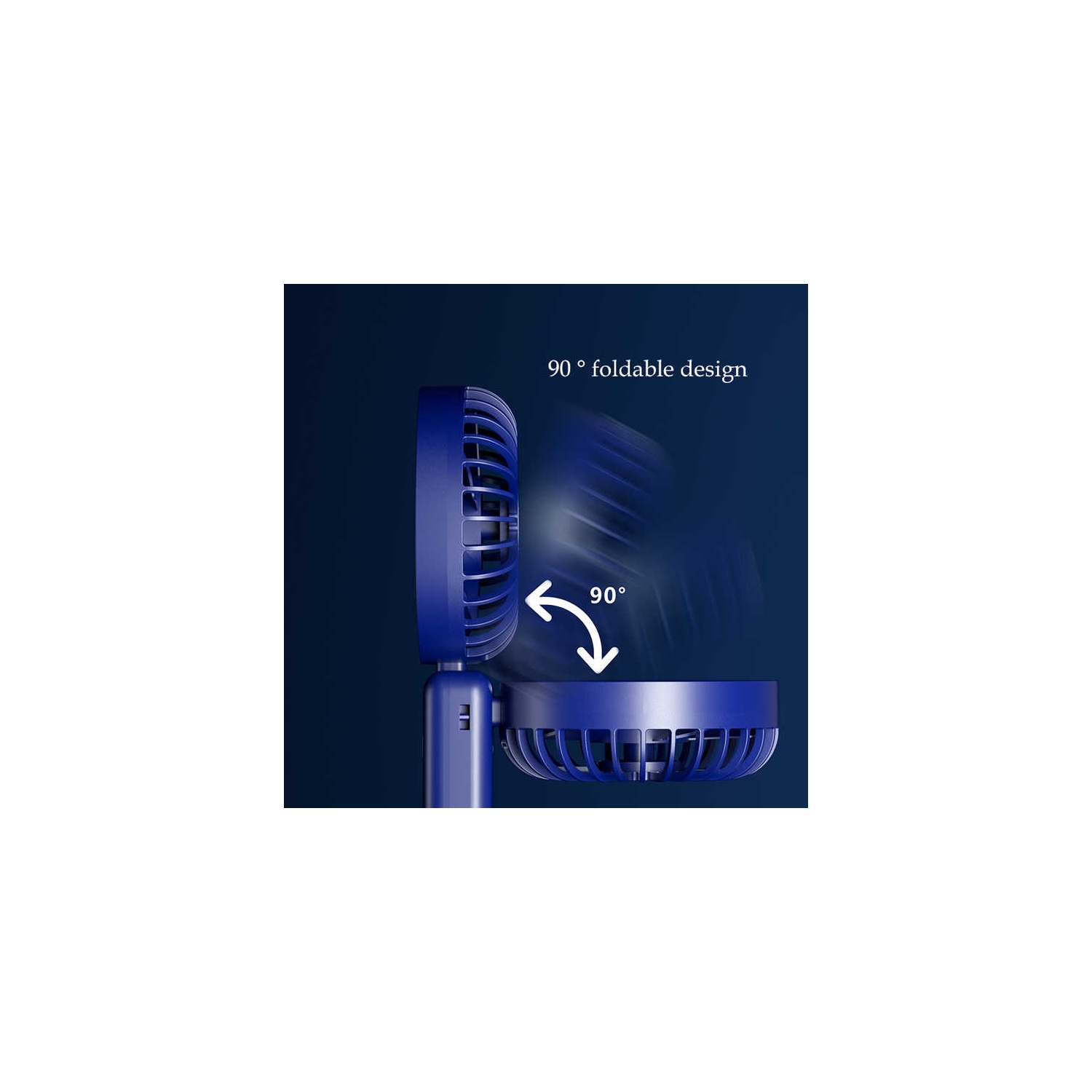 Ventilateur pliant de bureau rechargeable USB avec crochet de refroidissement à air portatif électrique avec écran LED, batterie grande capacité 100