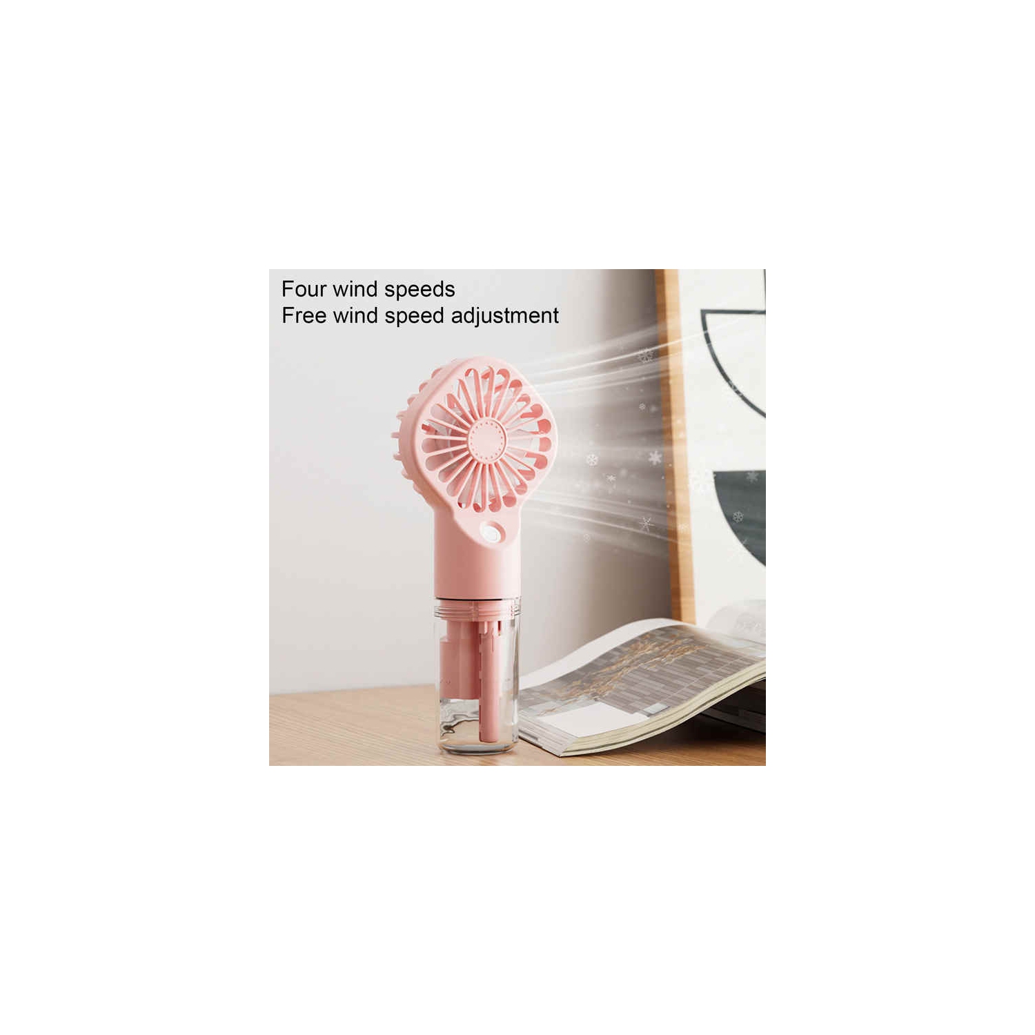 Spray fan mini handheld small fan USB charging portable fan spray humidification outdoor fan two in one spray fan mini fan four speed beauty