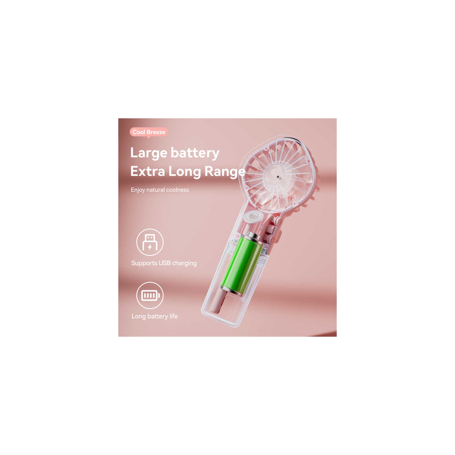 Spray fan mini handheld small fan USB charging portable fan spray humidification outdoor fan two in one spray fan mini fan four speed beauty