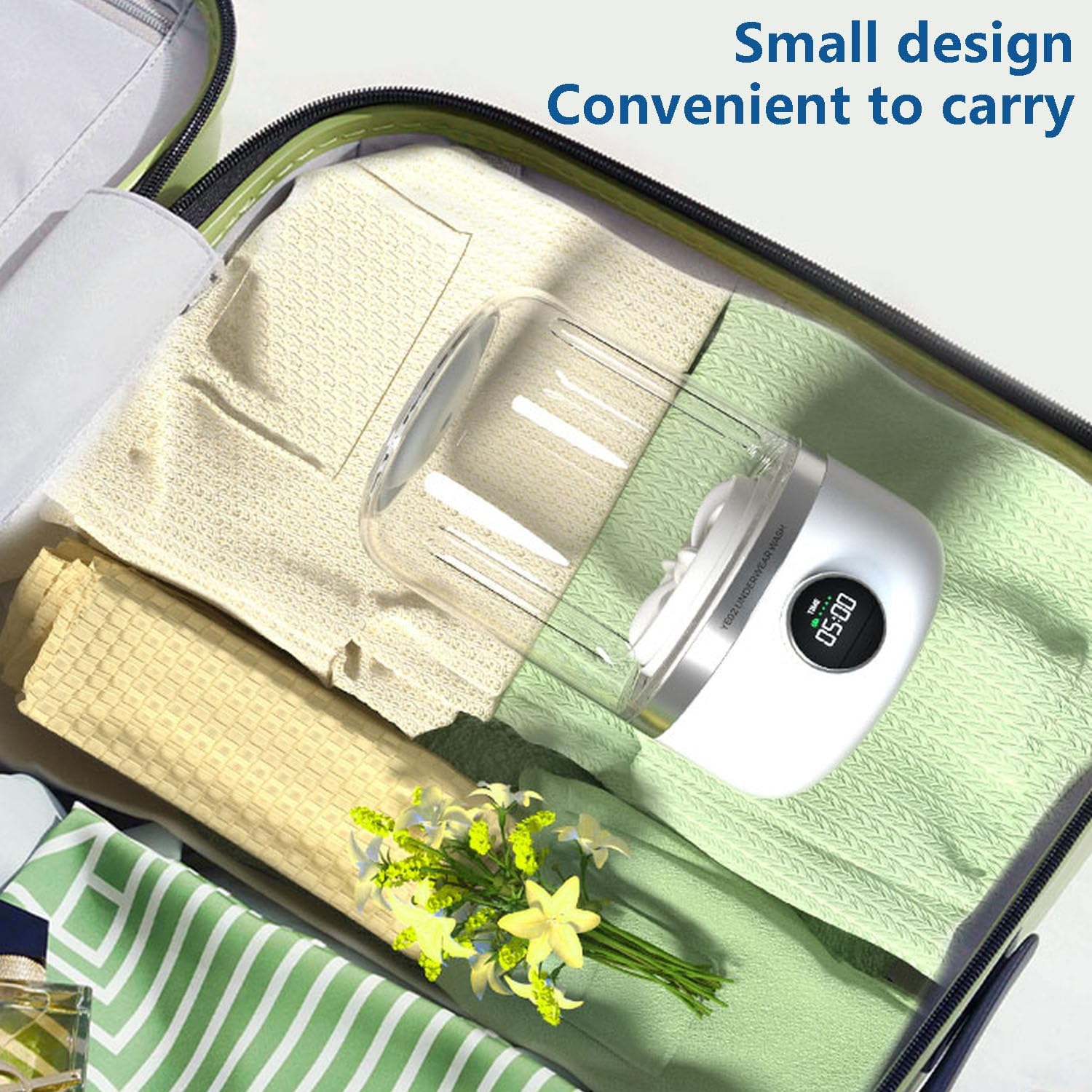 Mini Portable Washing Machine,1.2L Small Washing Machine for Underwear Socks Saliva Towels,,USB Rechargeable Mini Washer for Apartment Hotel Travel