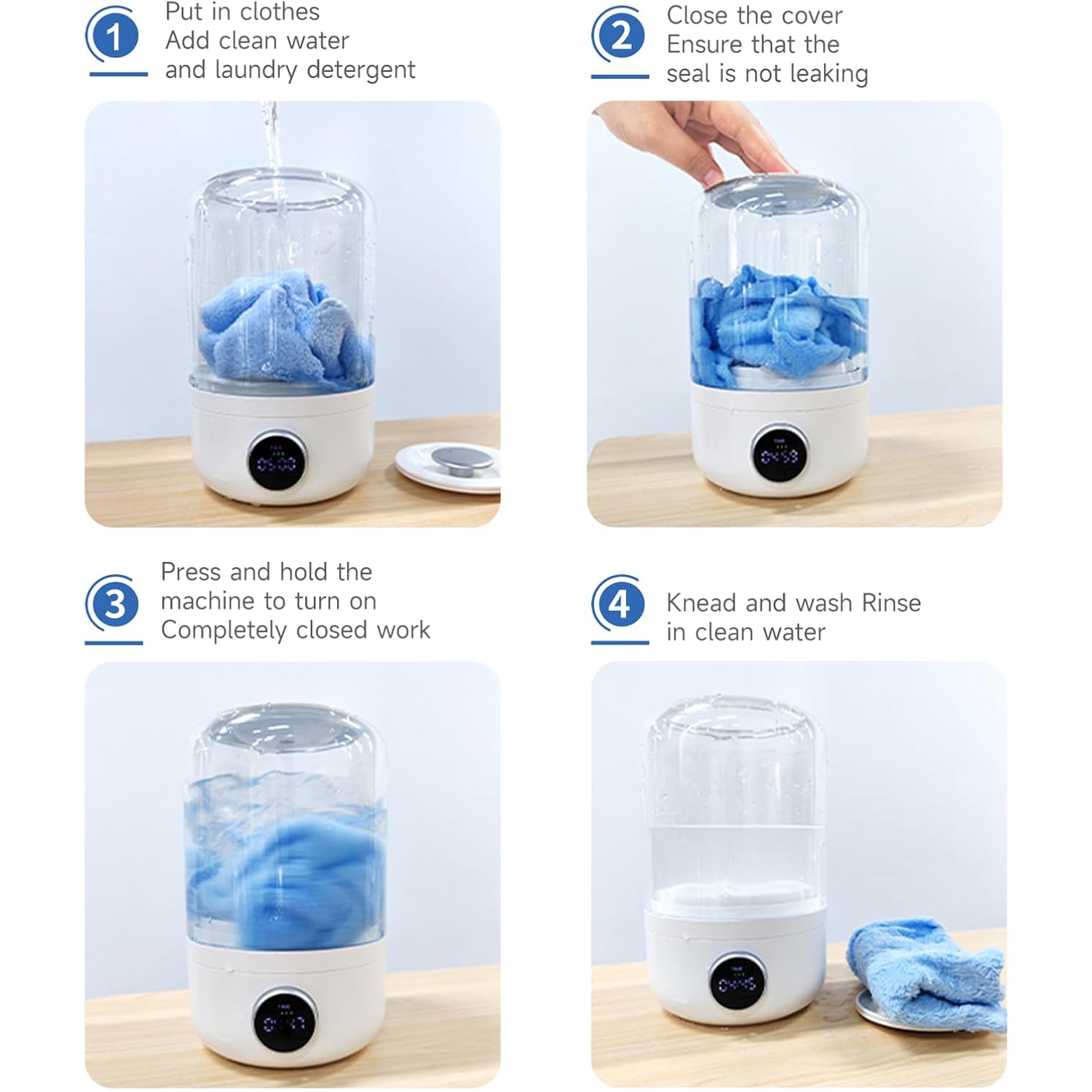 Mini Portable Washing Machine,1.2L Small Washing Machine for Underwear Socks Saliva Towels,,USB Rechargeable Mini Washer for Apartment Hotel Travel