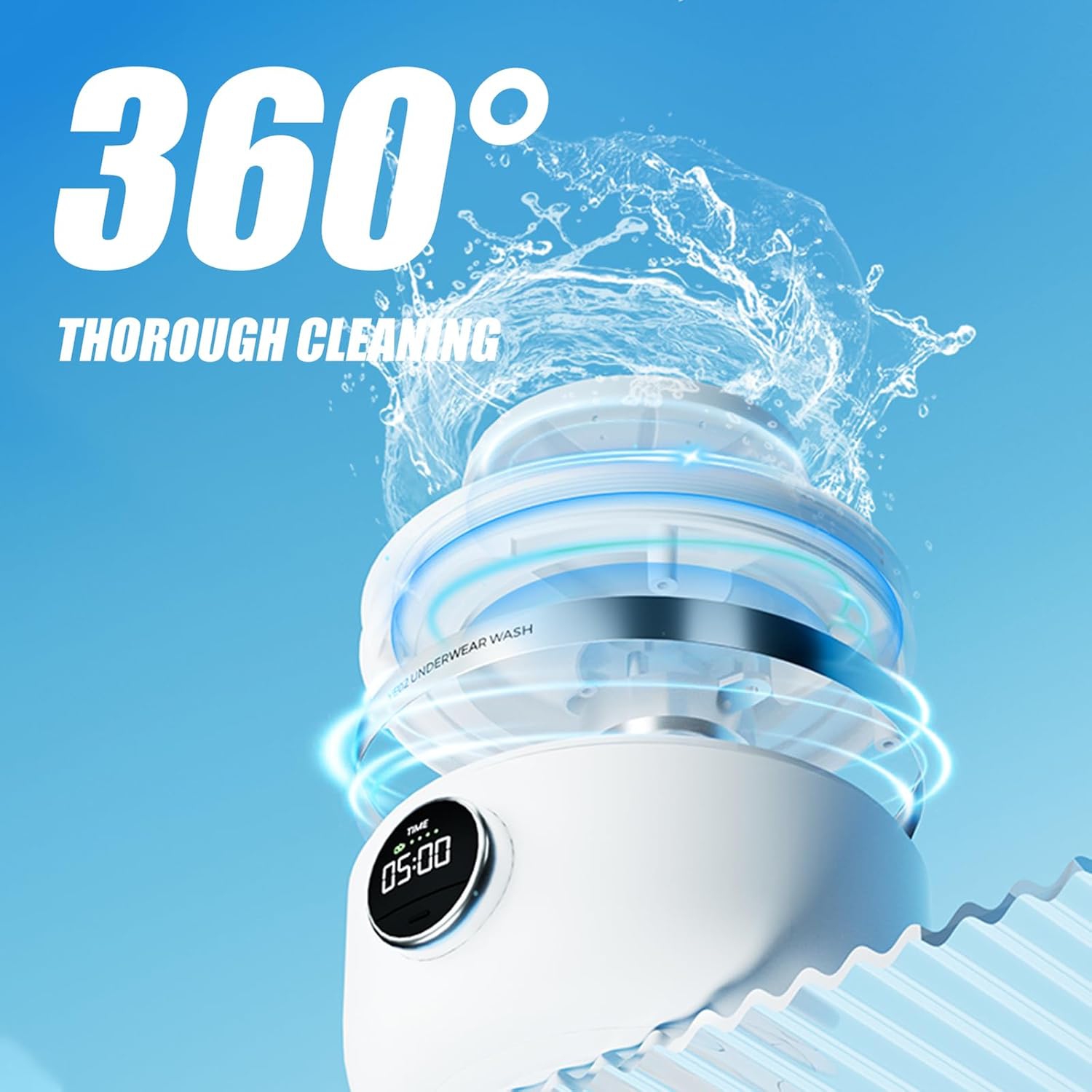Mini Portable Washing Machine,1.2L Small Washing Machine for Underwear Socks Saliva Towels,,USB Rechargeable Mini Washer for Apartment Hotel Travel