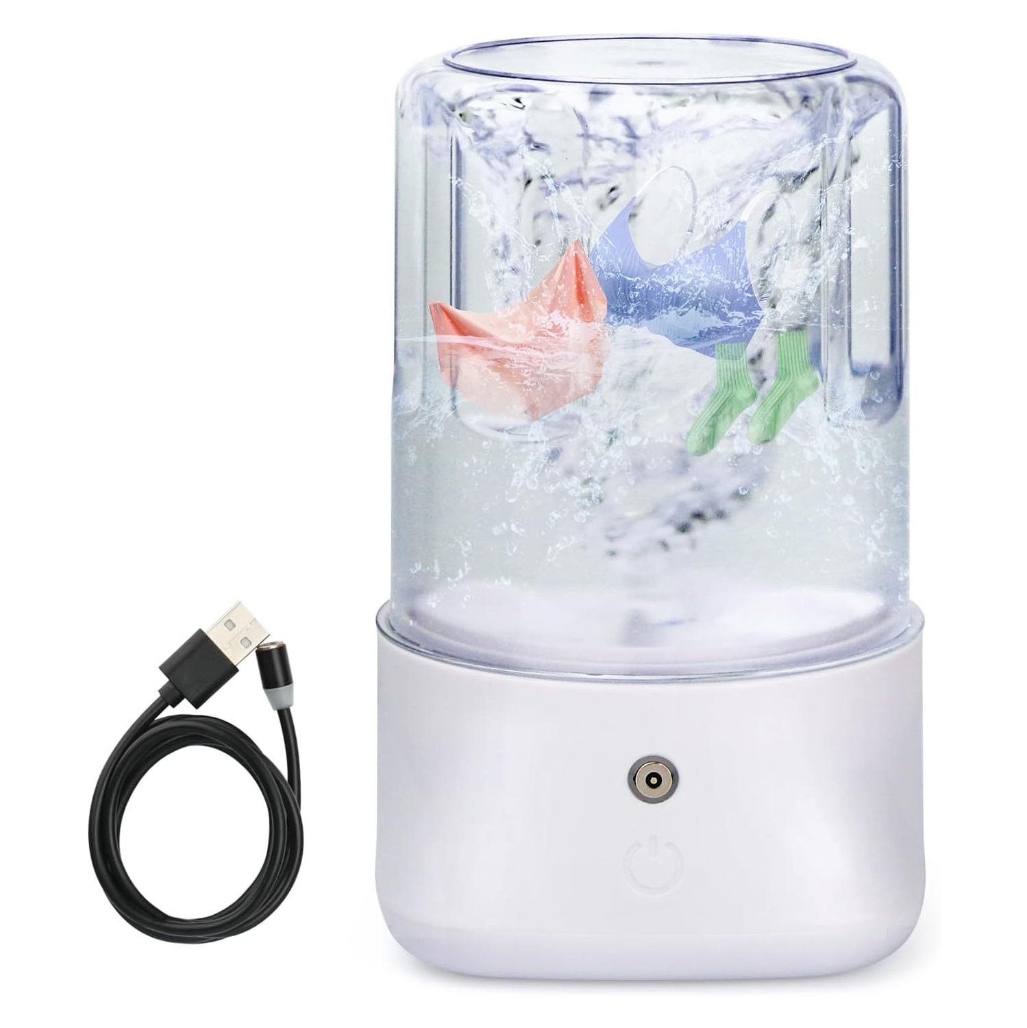 Mini laveuse portative, petite laveuse rechargeable par USB pour chaussettes et vêtements pour bébé, lessive compacte de voyage pour camping de