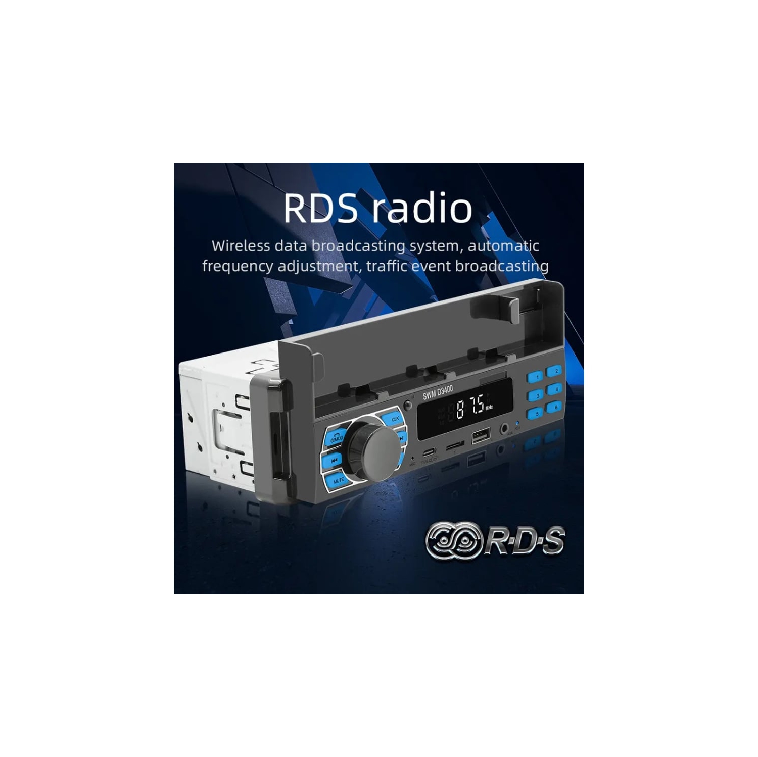 Récepteur de musique multifonction pour l'auto Lecteur MP3 Bluetooth + Radio FM Lecteur USB multifonction / Carte SD Direct Plug-in