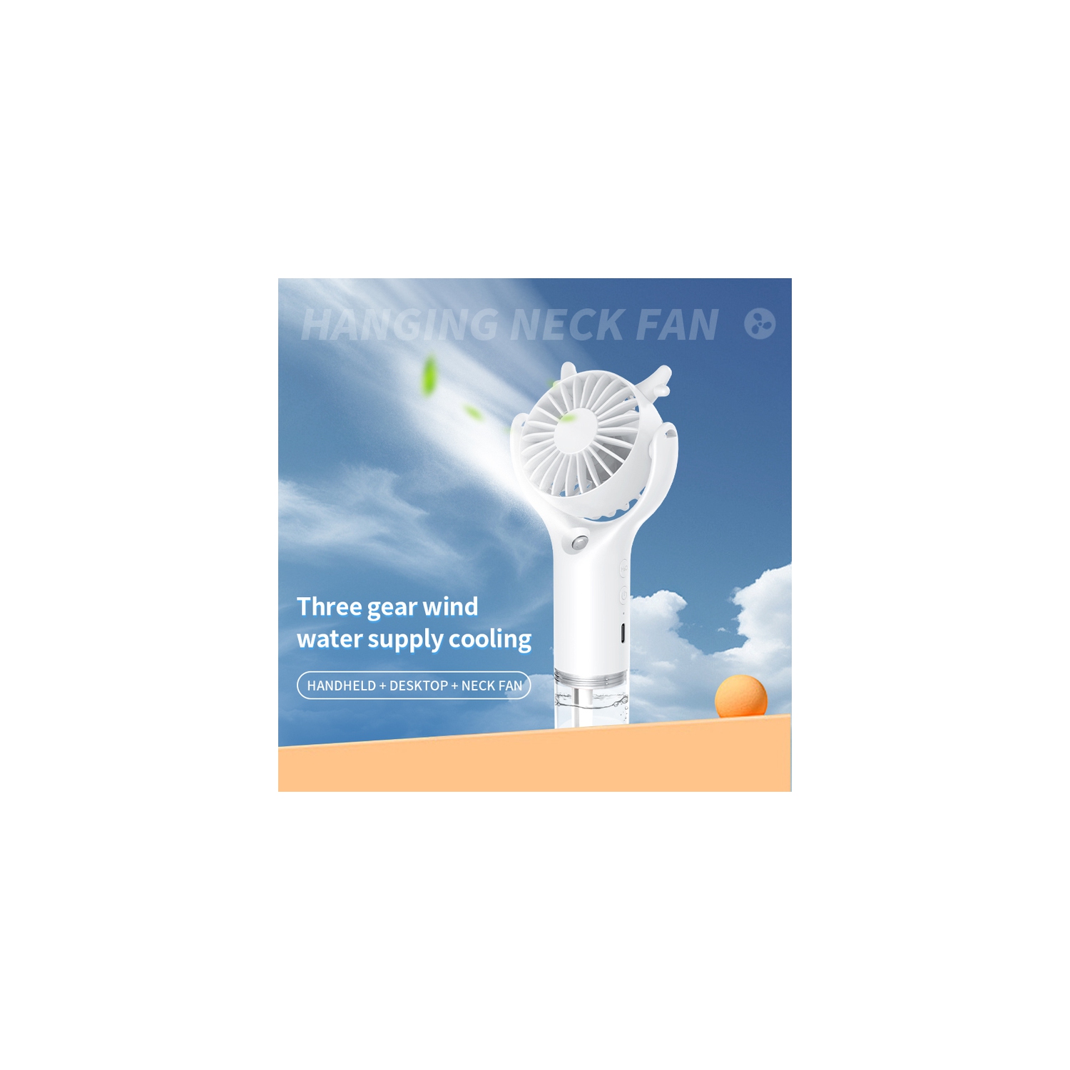 – Ventilateur portatif portatif portatif portatif à brume d'eau/vapeur d'eau portatif portatif portatif portatif Summer de 2025 USB, rose