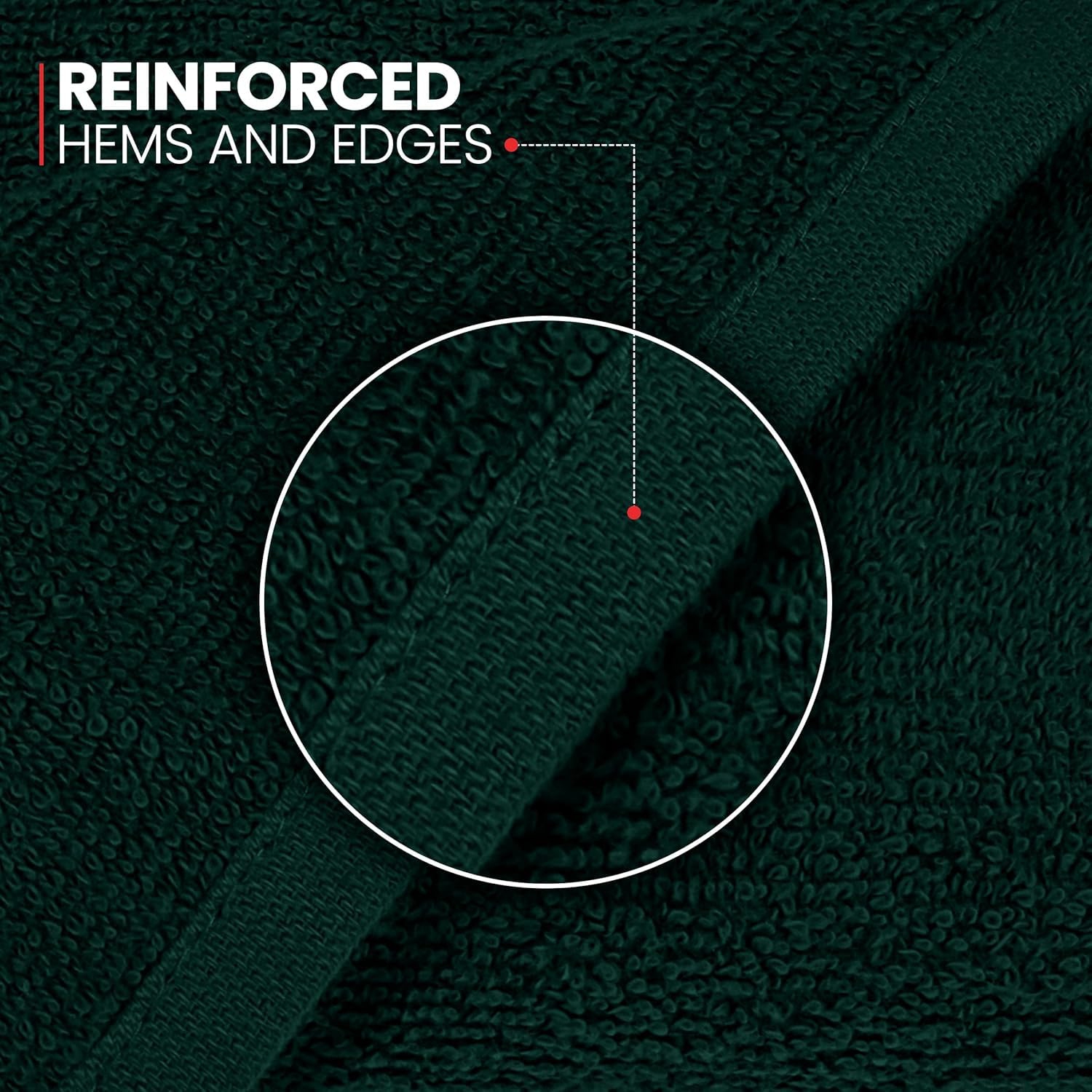 Canadian Linen Yukon Hand Towels Set, 24 Pack, 15"x25", Soft Absorbent Cotton Lightweight Quick Dry Hand Towel for Salon, Restaurant Spa Barber, Green