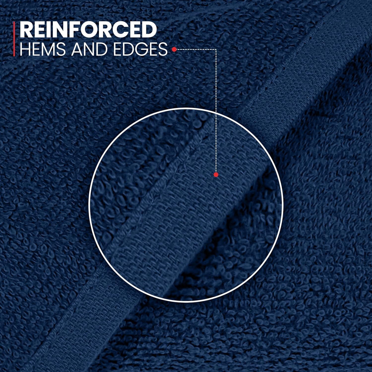 Canadian Linen Yukon Hand Towels Set, 24 Pack, 15"x25", Soft Absorbent Cotton Lightweight Quick Dry Fingertip Towels for Salons Spa Massage Wrap, Navy