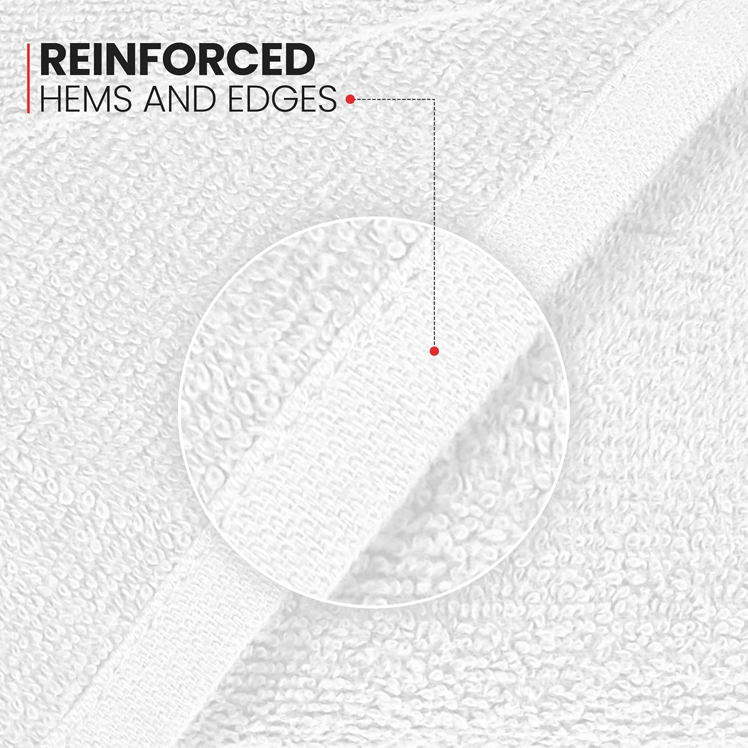 Canadian Linen Yukon Hand Towels Set, 24 Pack, 15"x25", Lightweight Quick Dry Soft Absorbent Cotton Hand Towel for Nursing Hospital Hotel Motel, White