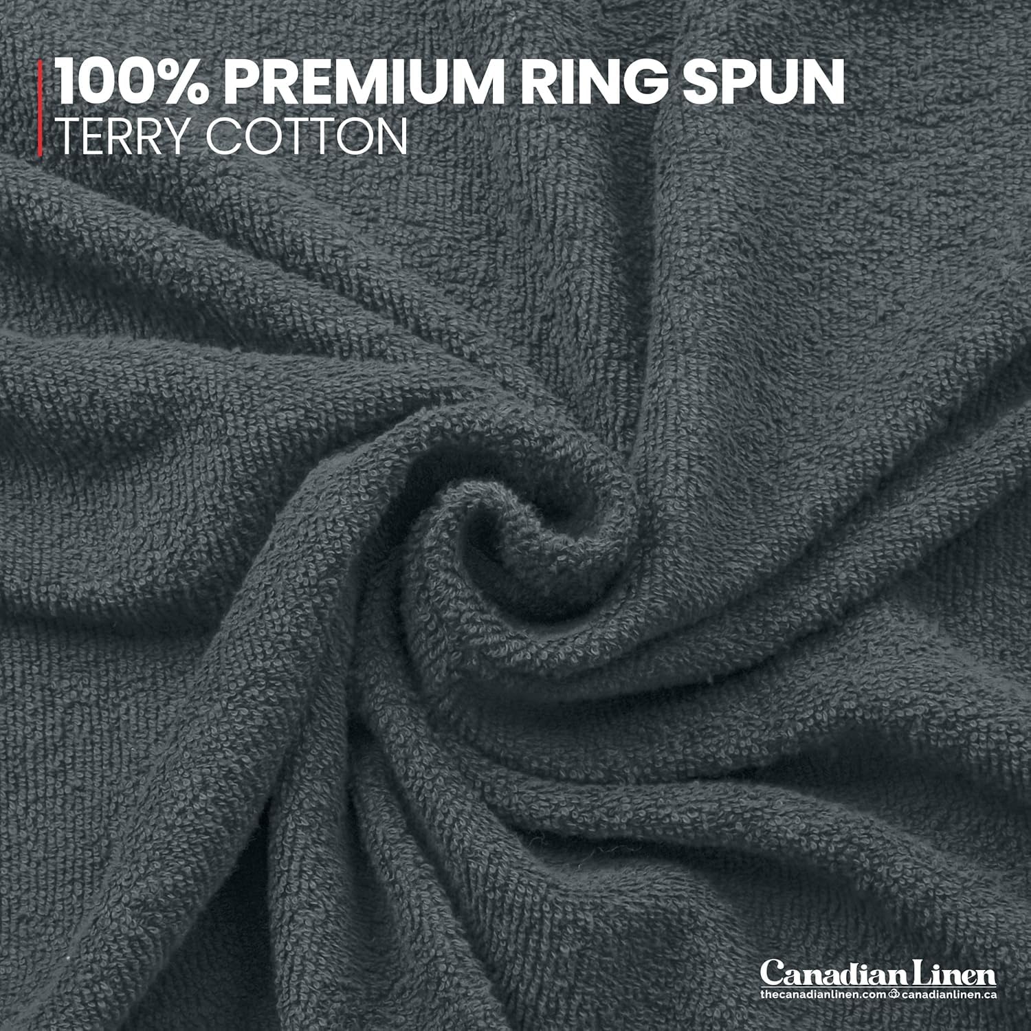 Canadian Linen Yukon Hand Towels Set, 24 Pack, 15"x25", Soft Absorbent Cotton Quick Dry Lightweight Hand Towel for Salons, Spa, Home Kitchen Gym, Grey