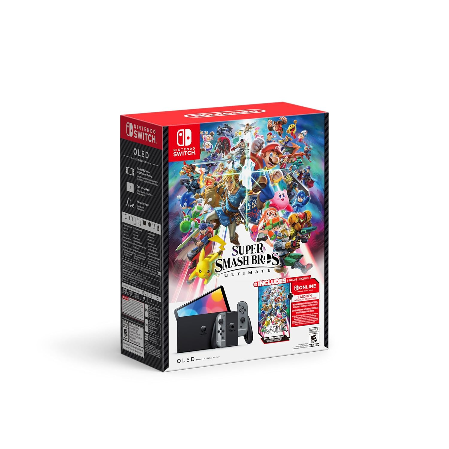Refurbished (Good)Nintendo Switch Console with Super Smash Bros. Ultimate Joy-Con - OLED Model