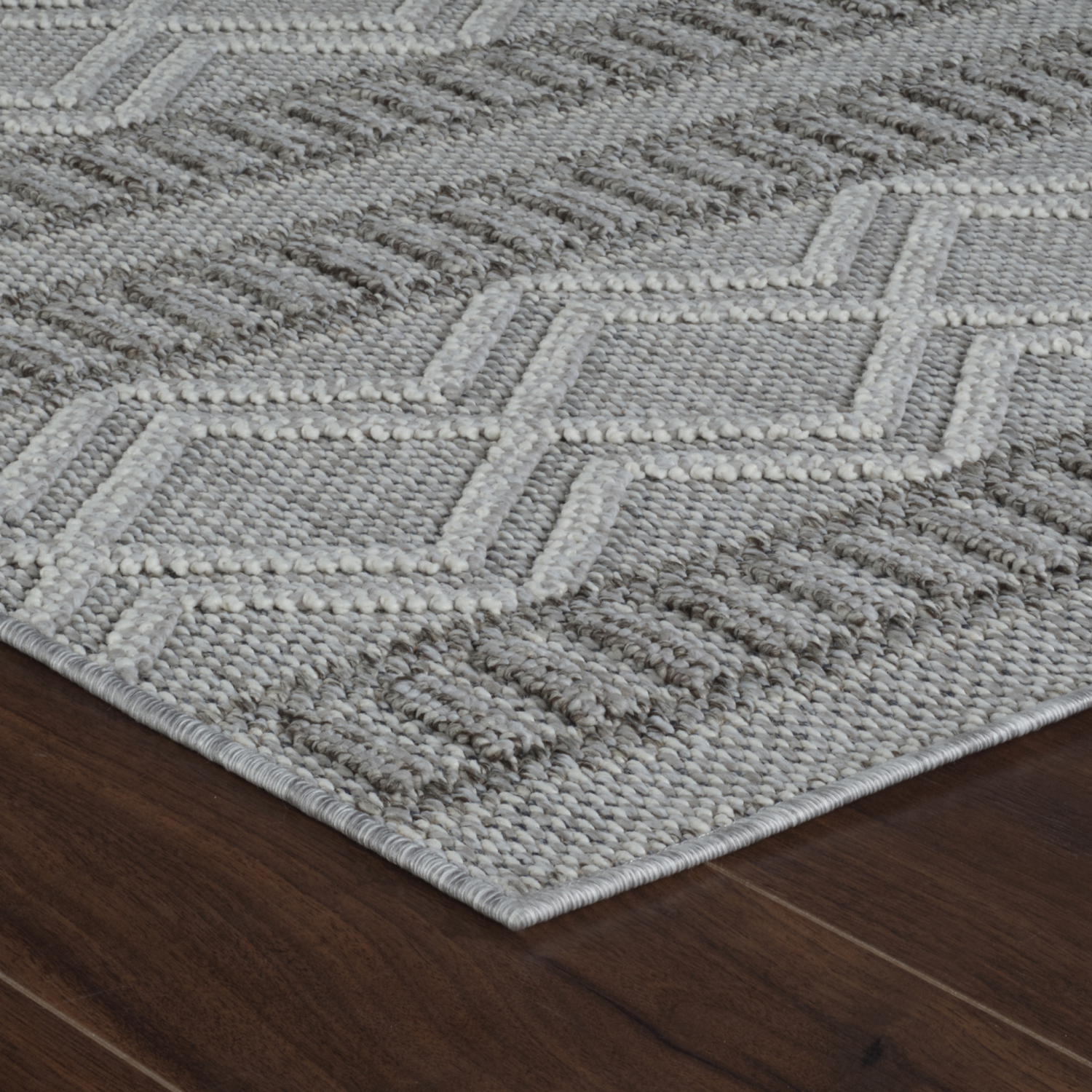 Rug Branch Arvid Contemporary Chevron Grey/Beige Indoor Area Rug