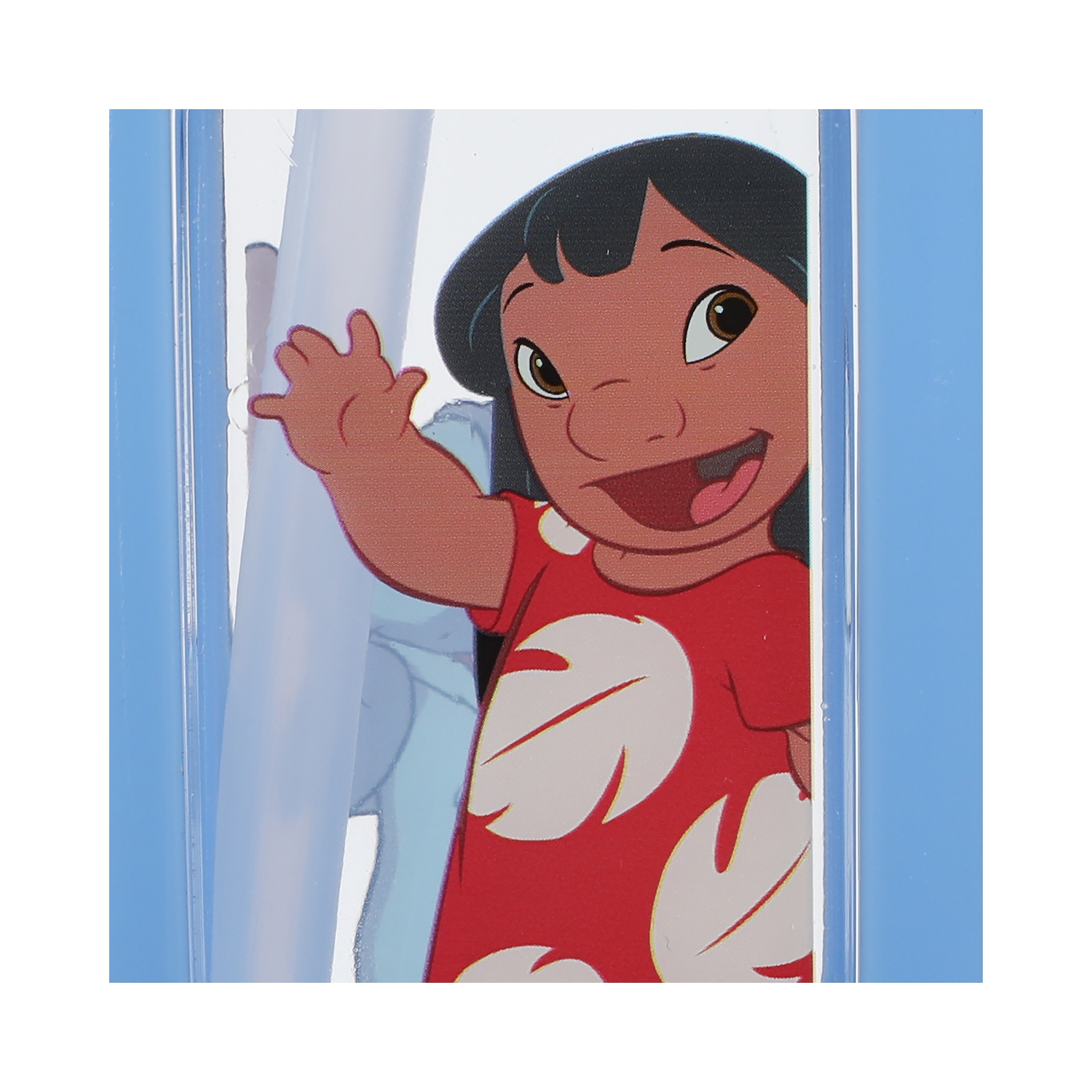 Lilo & Stitch Waving Characters 24 oz Blue Square Plastic Water Bottle