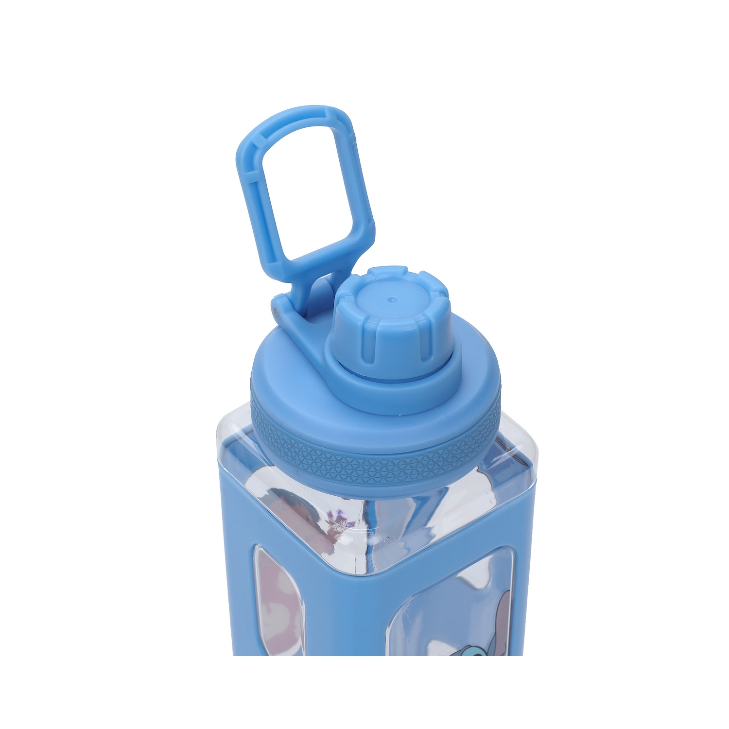 Lilo & Stitch Waving Characters 24 oz Blue Square Plastic Water Bottle