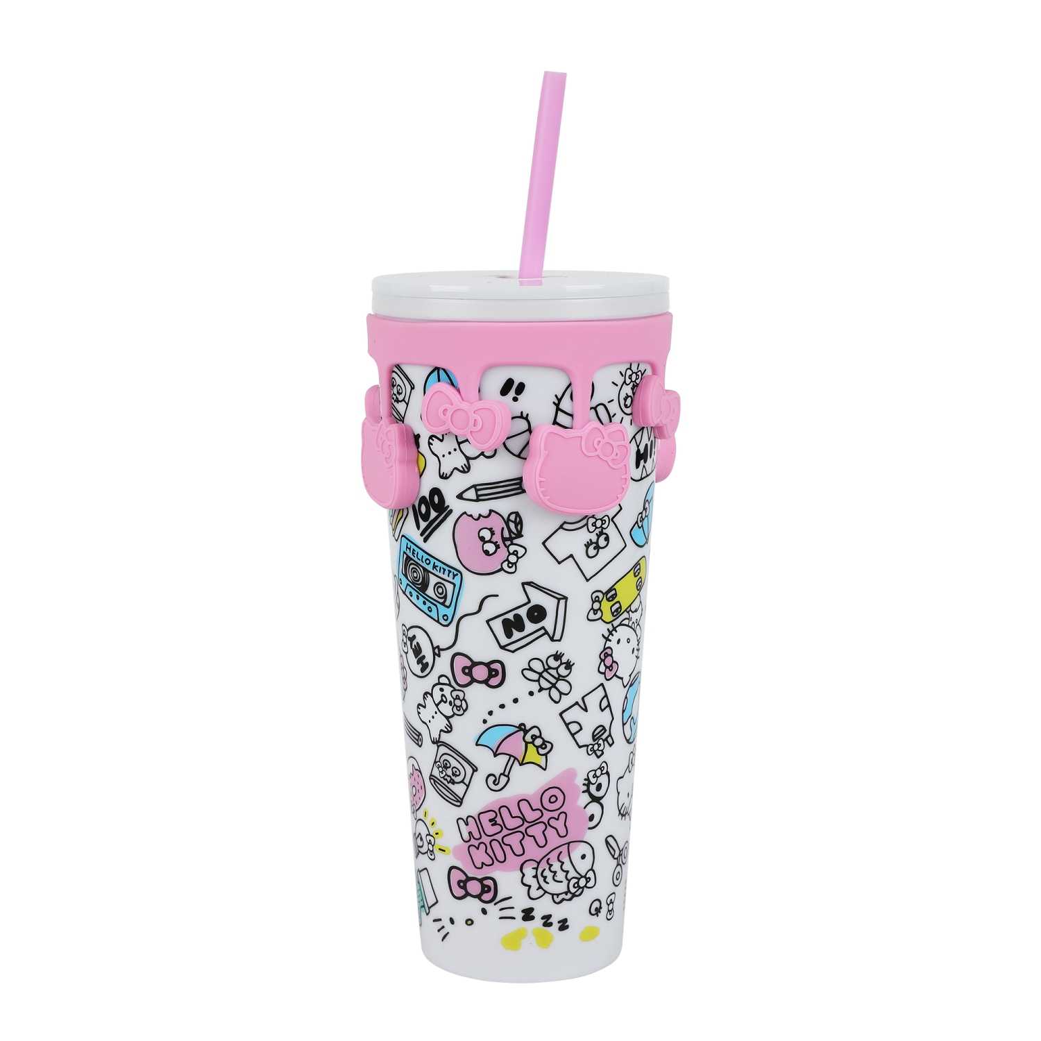 Gobelet antidéversement de 26 oz à imprimé blanc Hobbies de Hello Kitty