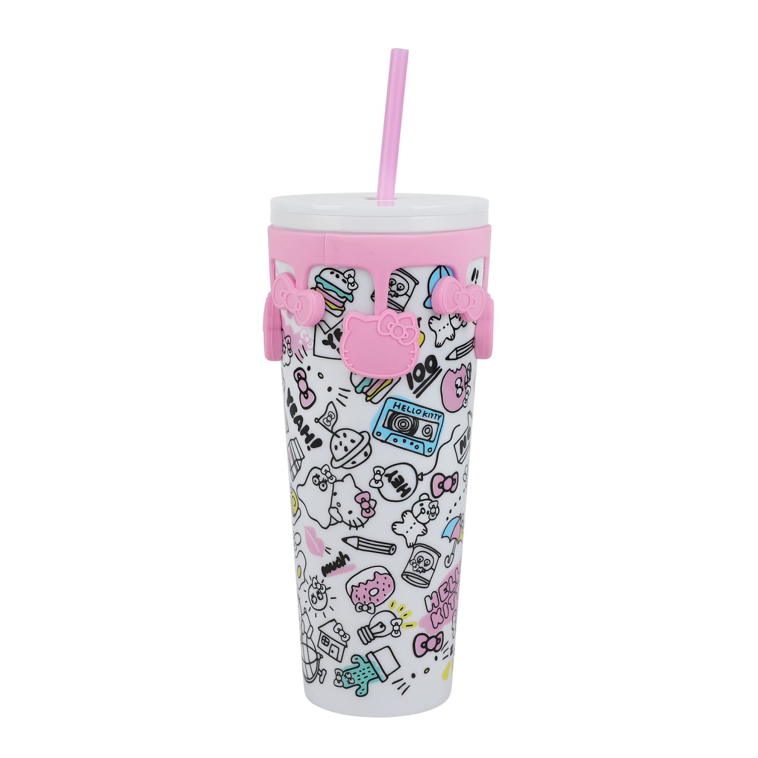 Gobelet antidéversement de 26 oz à imprimé blanc Hobbies de Hello Kitty
