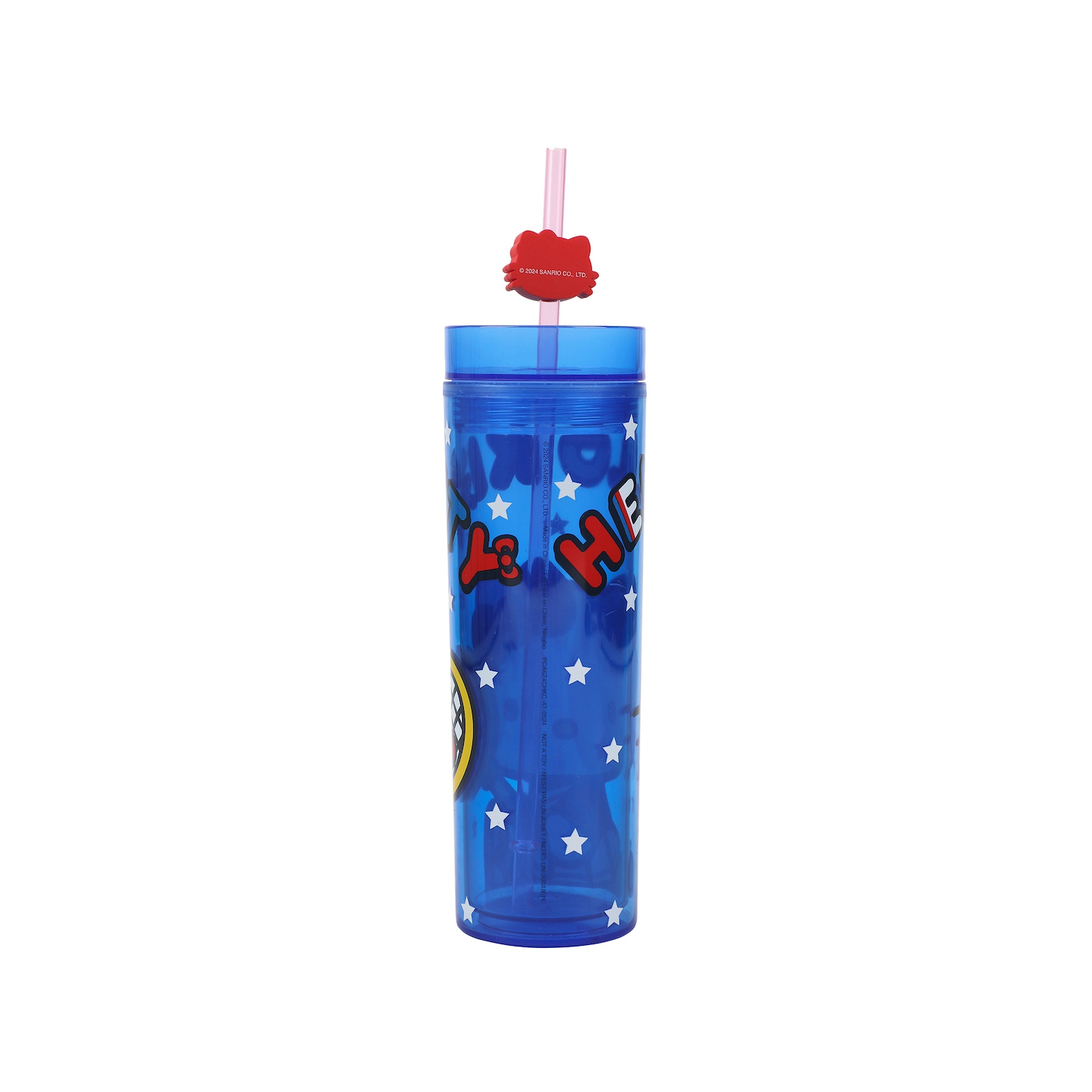 Hello Kitty Tennis 16 Oz Blue Plastic Cup With Straw & Lid