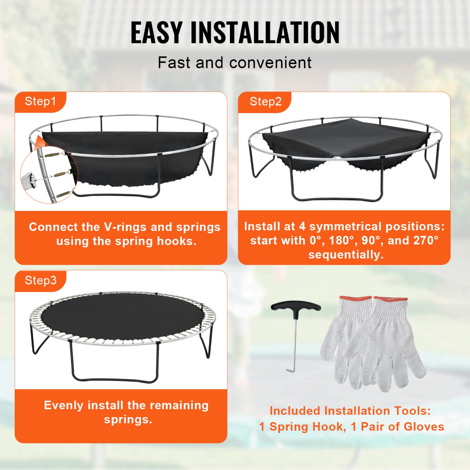 VEVOR Replacement Trampoline Mat, Jumping Mat Fits 13ft Frame, Universal Jumping Mat for 13ft Round Trampoline, Reinforce UV-Resistant Mat with