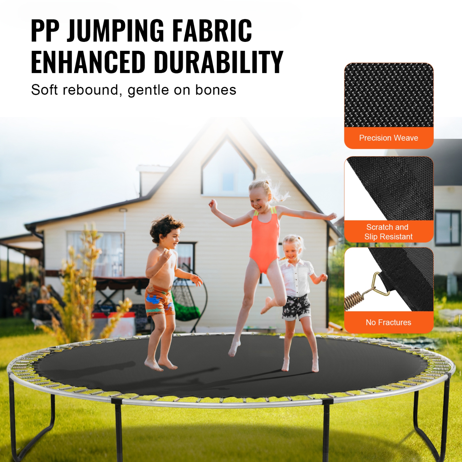 VEVOR Replacement Trampoline Mat, Jumping Mat Fits 15ft Frame, Universal Jumping Mat for 15ft Round Trampoline, Reinforce UV-Resistant Mat with