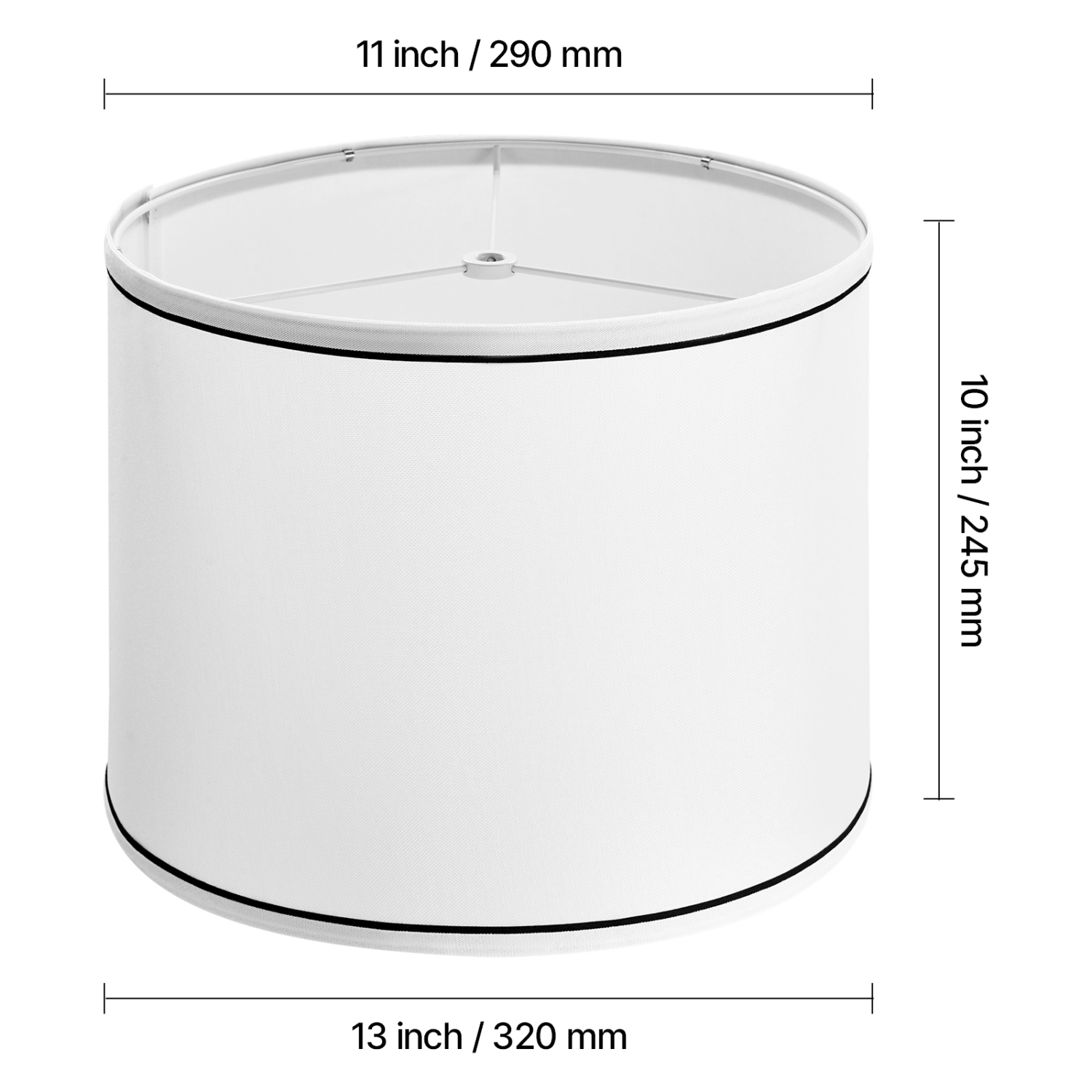 VEVOR 2 Set Lamp Shade, 11in Top x 13in Bottom x 10in High, Medium Lampshade with Harp, Replacement Lamp Shade for Table & Floor Lamps, White with