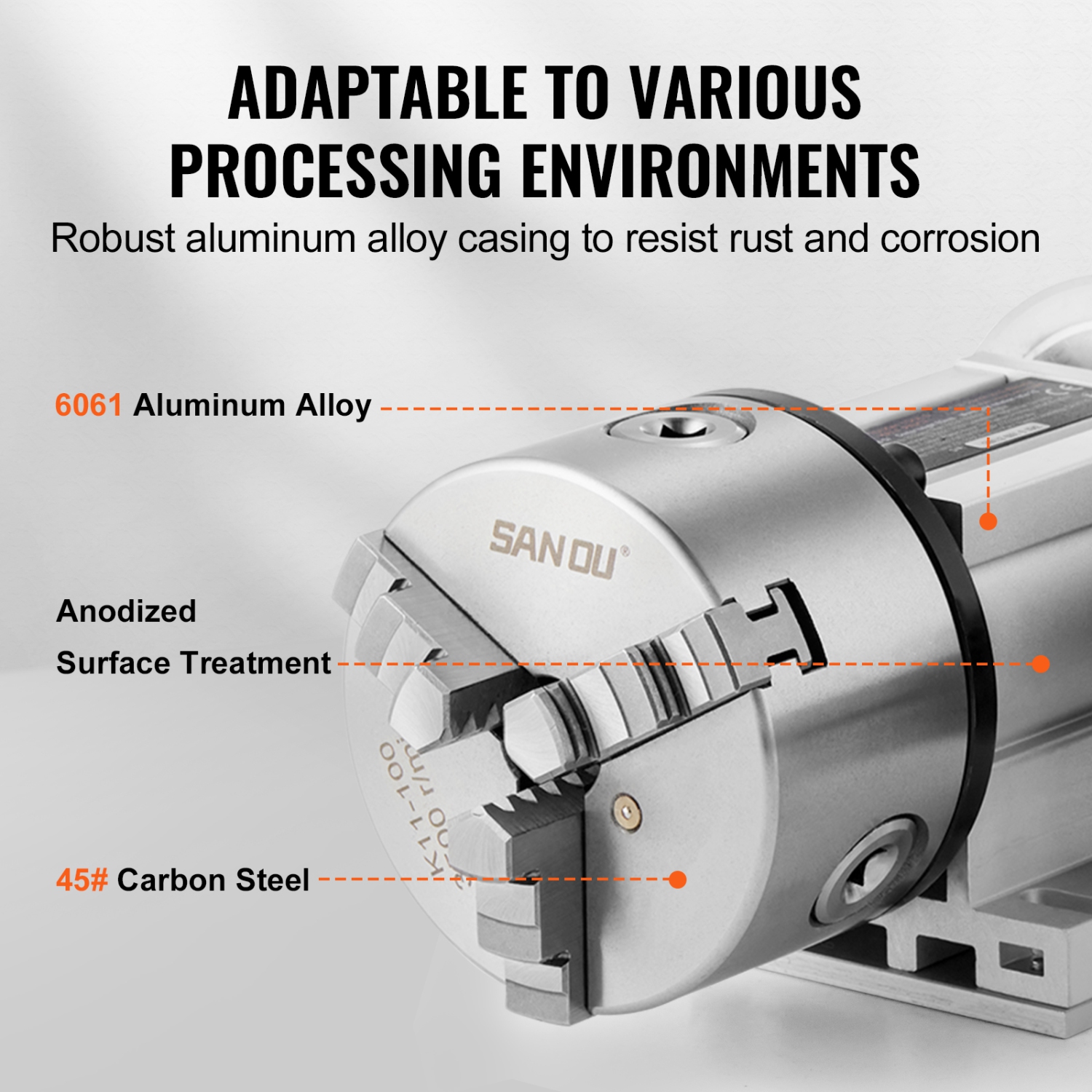VEVOR K11-100mm Dividing Head,3-Jaw Chuck, 2.6"/65 mm Center Height MT2 Tailstock 6:1 Gear Ratio，CNC Router Milling Machine Rotational Axis 4th Axis