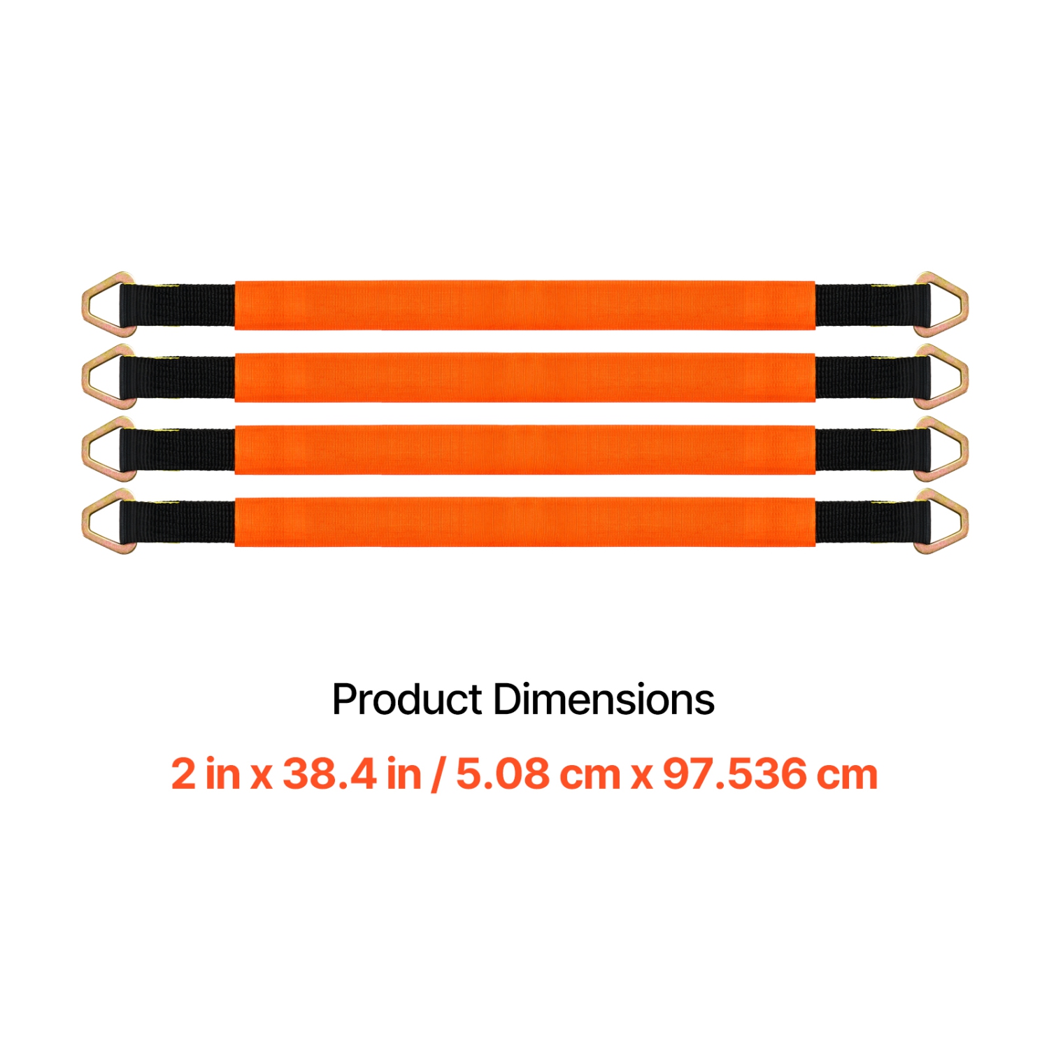 VEVOR 2 in x 3.2 ft Axle Straps, Heavy Duty Axle Tie Down Straps, 12000 lbs Break Strength Axle Tie Down Straps with D Rings, 4 Pack Heavy Duty Axle