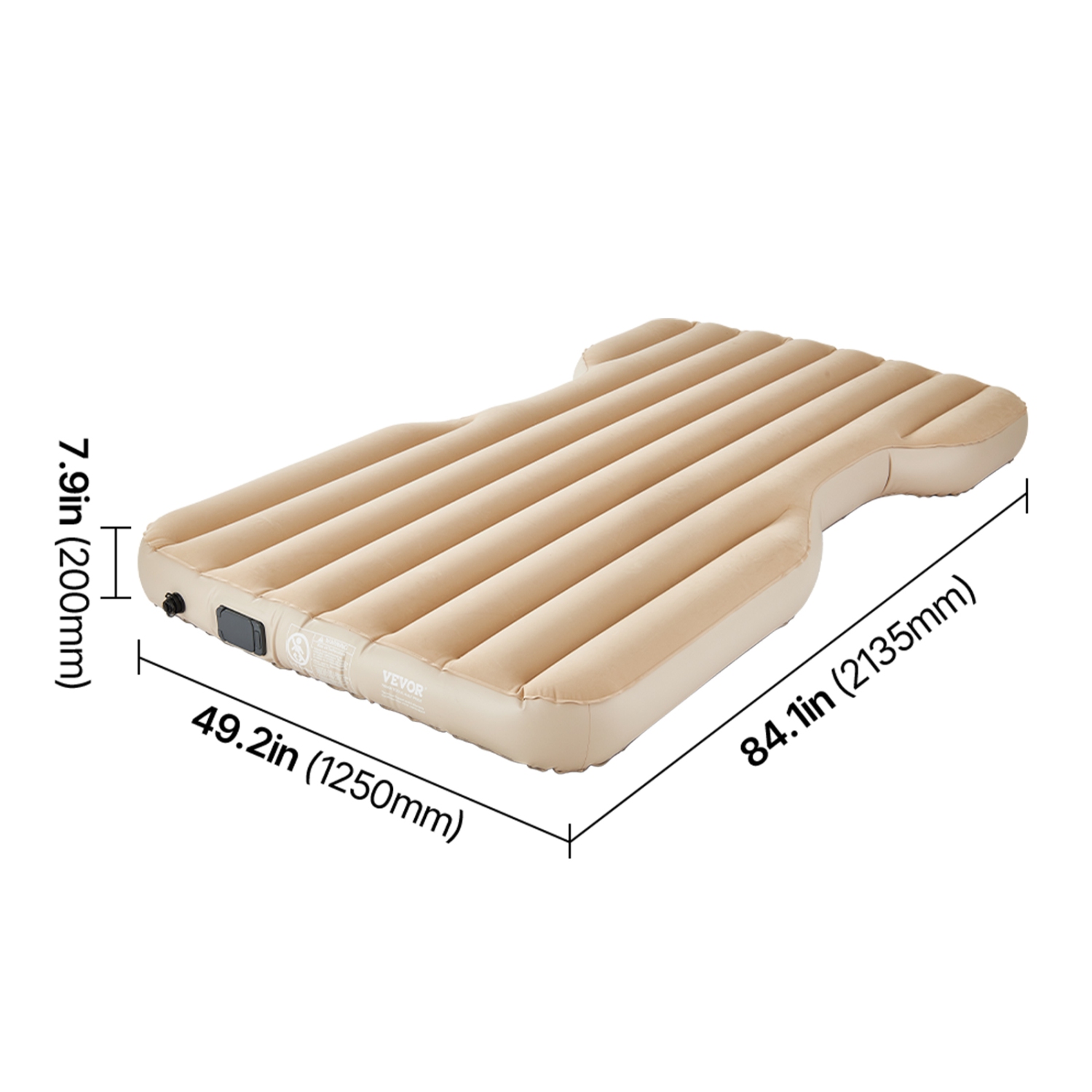 VEVOR Car Air Mattress, Fits Tesla Model Y, Inflatable Mattress, Thickened Blow Up Travel Beds, Durable Portable Sleeping Pad with Built in Pump, 2