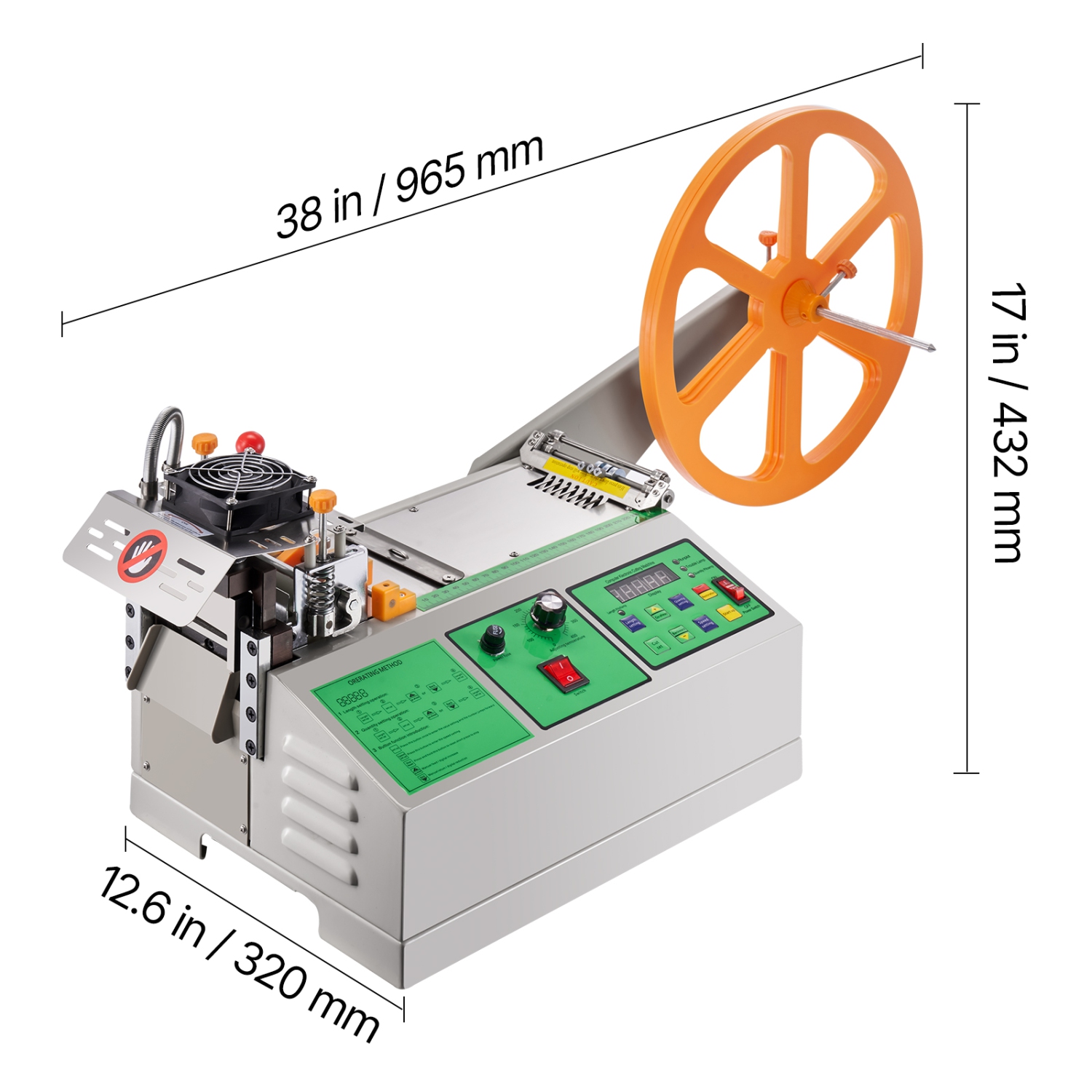 VEVOR Automatic Webbing Cutting Machine, Hot and Cold Ribbon Cutting Machine with Adjustable Temperature and LCD Display, Zipper Tapes Cutter for