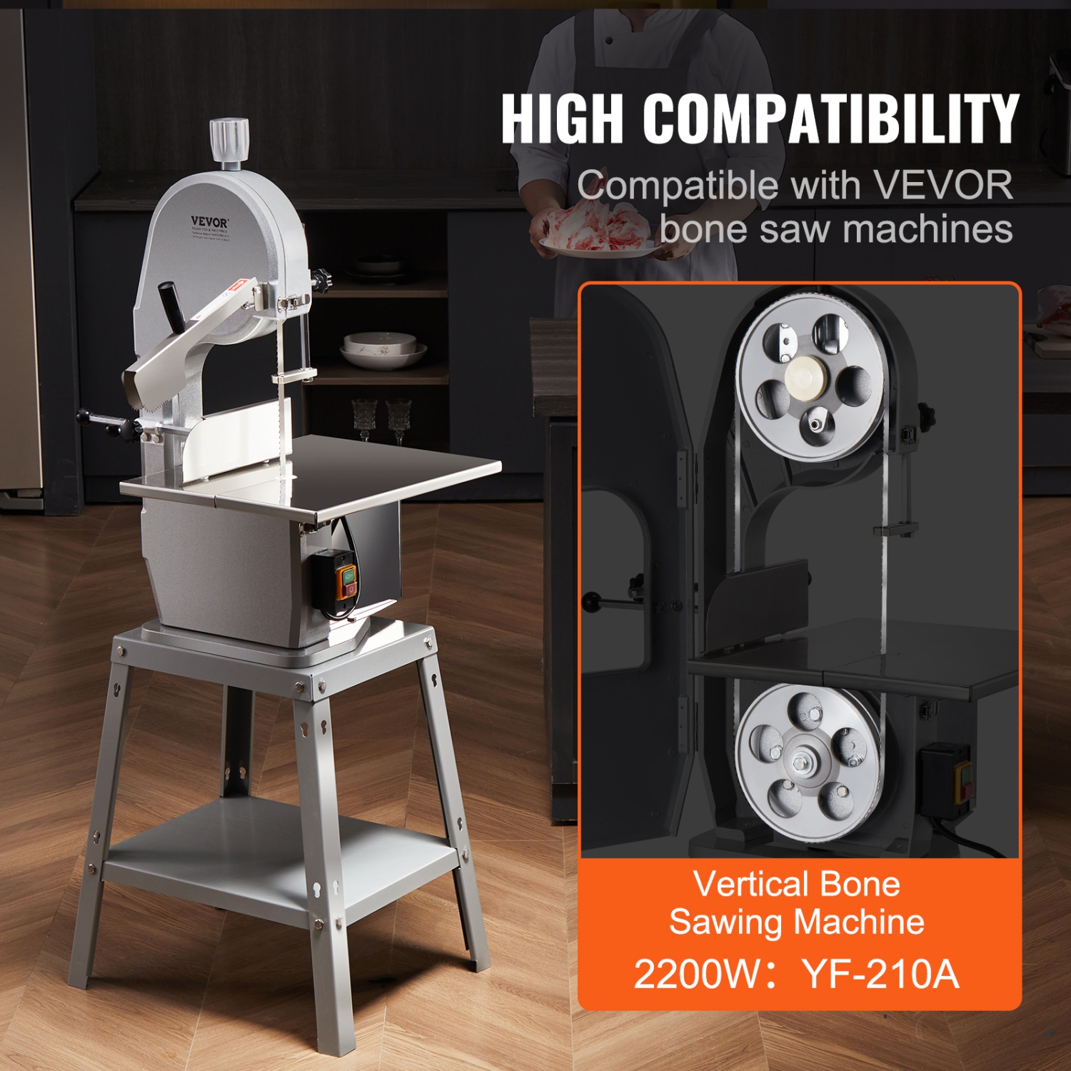 VEVOR 83.5x0.63x0.02 in Band Saw Blade, 5 PCS/Pack Meat Bandsaw Blades for Replacement, Carbon Steel Blade, Blade Wrapped by Rust-Proof Paper, Fit