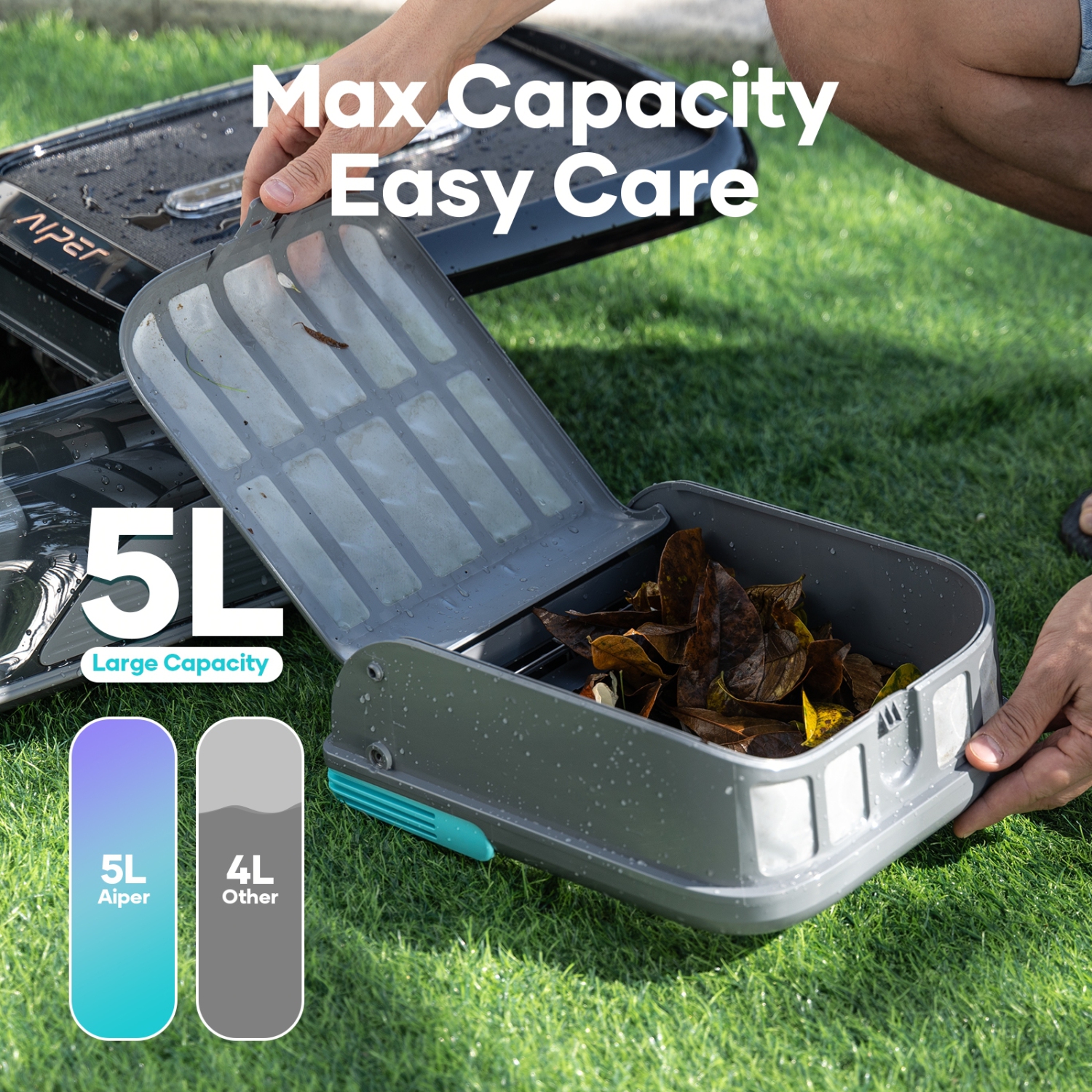 Nettoyeur robotique solaire automatique pour écumoire de piscine Aiper Surfer S1, dure 12 heures, contrôle par application, détection ultrasonique