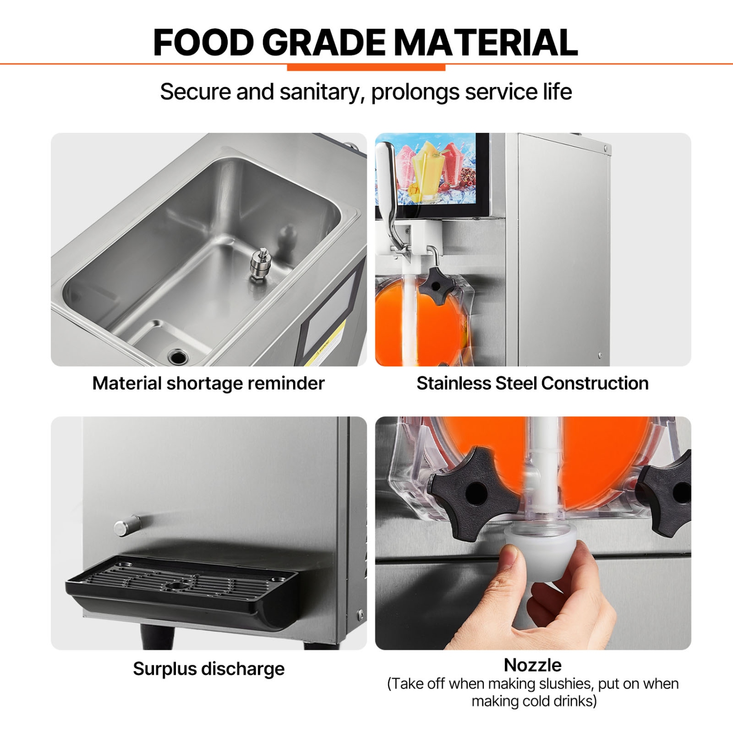 VEVOR 12L / 3.17 Gal Commercial Slushy Machine, Cool and Freeze Modes, Stainless Steel Margarita Smoothie Frozen Drink Maker, Slushie Machine for