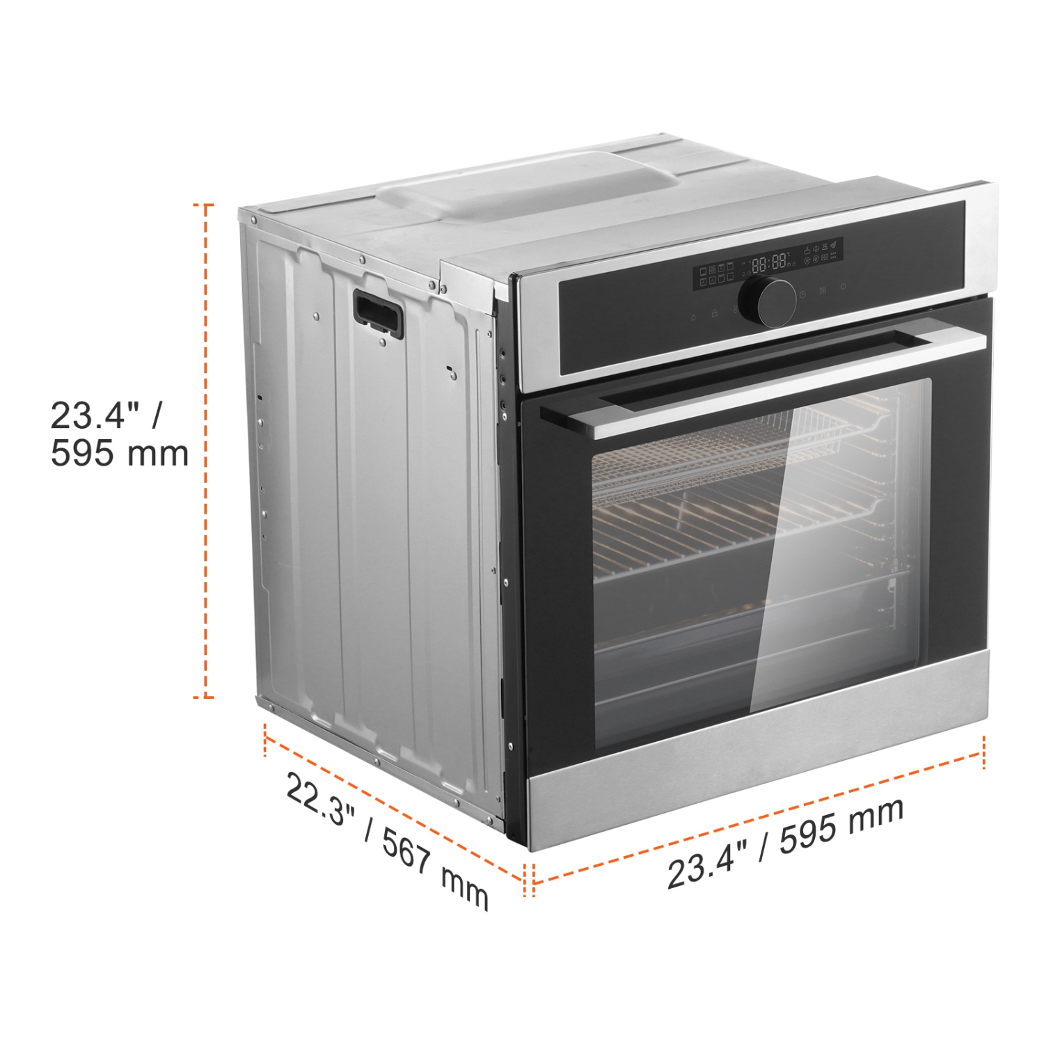 VEVOR 24" Single Wall Oven, Electric Built-in Wall Oven with 16 Cooking Functions, 2.68 Cu.Ft Electric Wall Ovens with Timer, 3150W Electric Oven