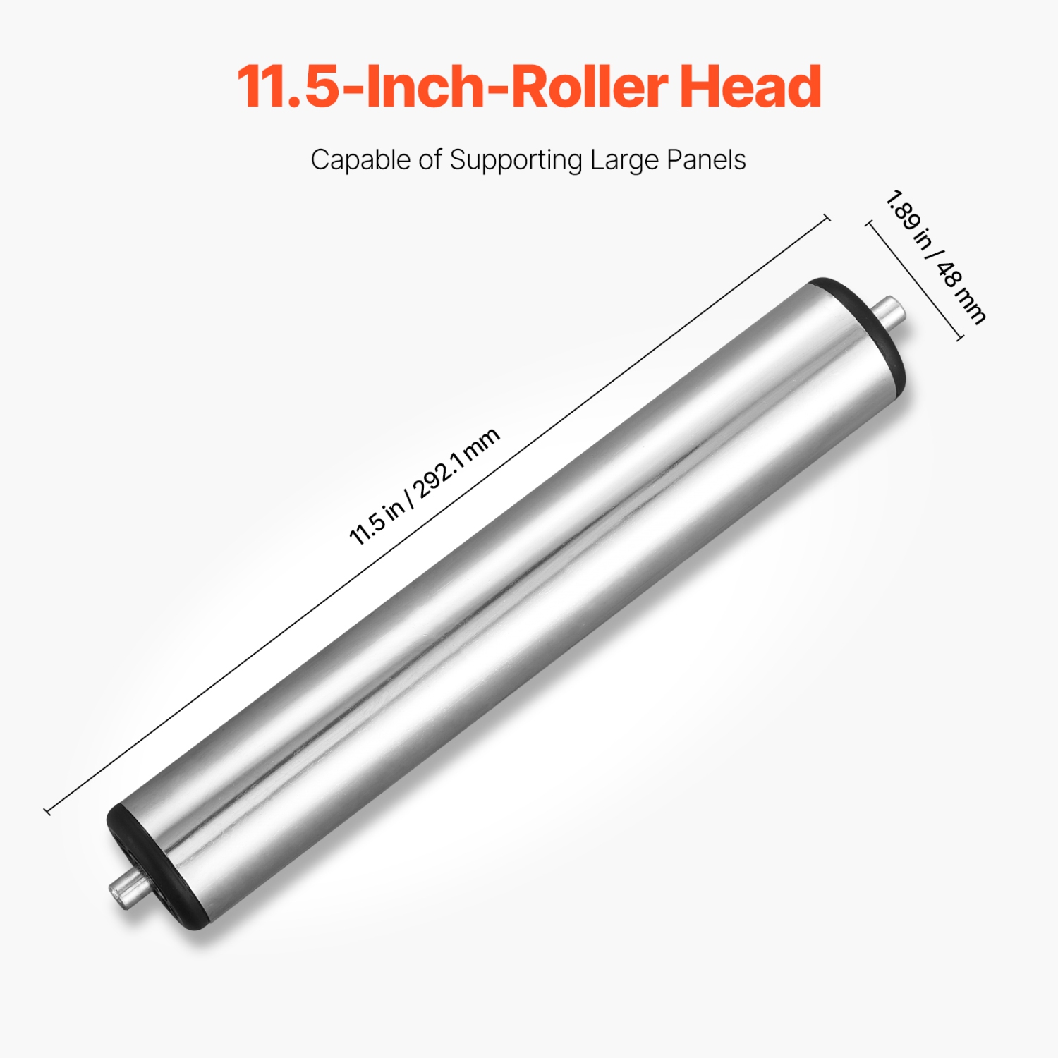 VEVOR 2-Pack Roller Stands, 250 lbs Load Capacity, 27-43 in Adjustable Height, Folding Heavy Duty with Polished Steel Roller Head & Edge Guides, for