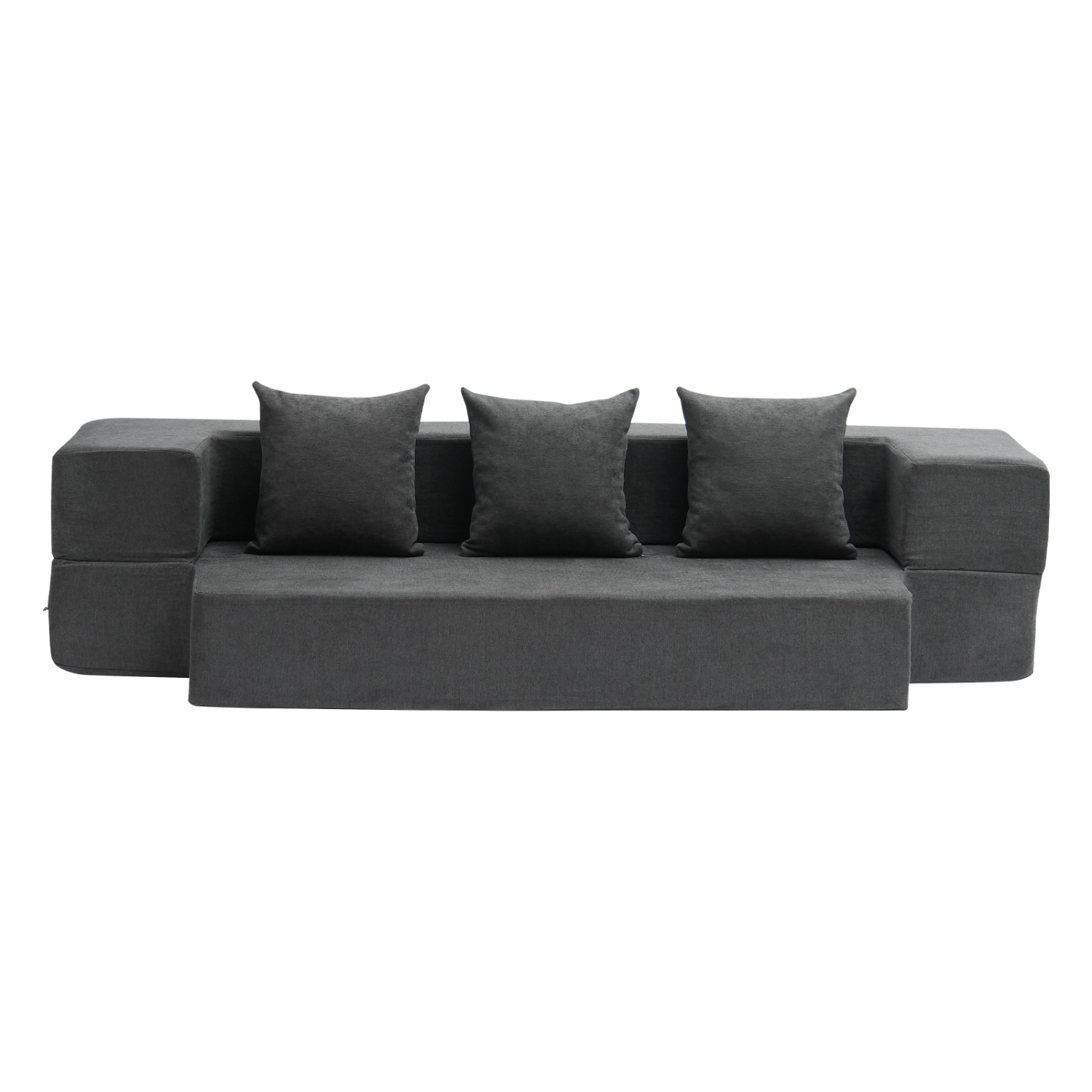 Canapé-lit pliable 3-en-1 VEVOR, lit canapé pliable avec 3 oreillers et housse lavable, lit-lit convertible en mousse à mémoire haute densité 25D,