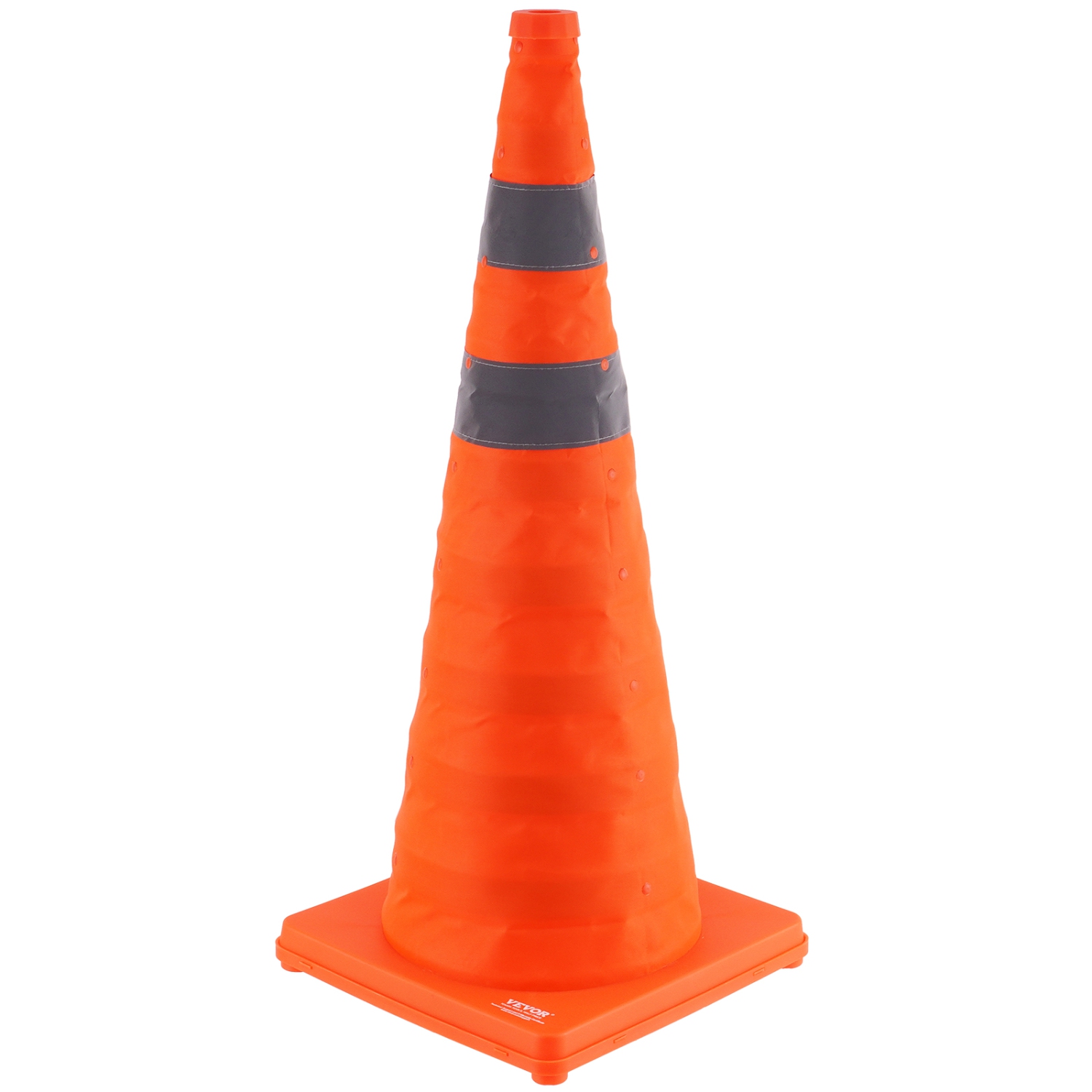 VEVOR 4 Pack Safety Cones, 28 inch Collapsible Traffic Cones, Construction Cones with Reflective Collars, Wide Base and A Storage Bag, for Traffic