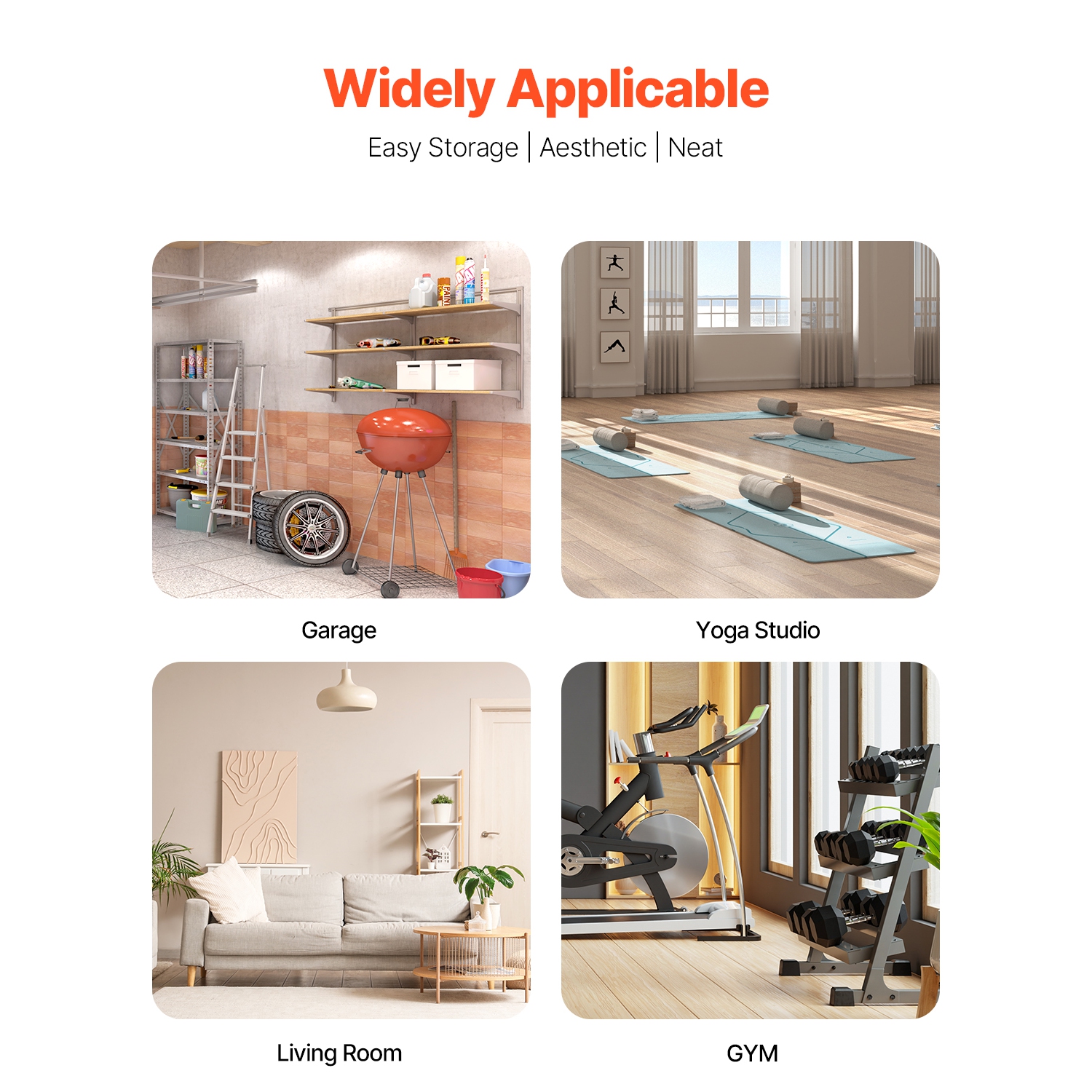 VEVOR Yoga Mat Storage Rack,Powder Coated Finish Steel Yoga Mat Holder, Home Gym Workout Equipment Organizer with Hooks & Wheels,Weight Rack for Foam