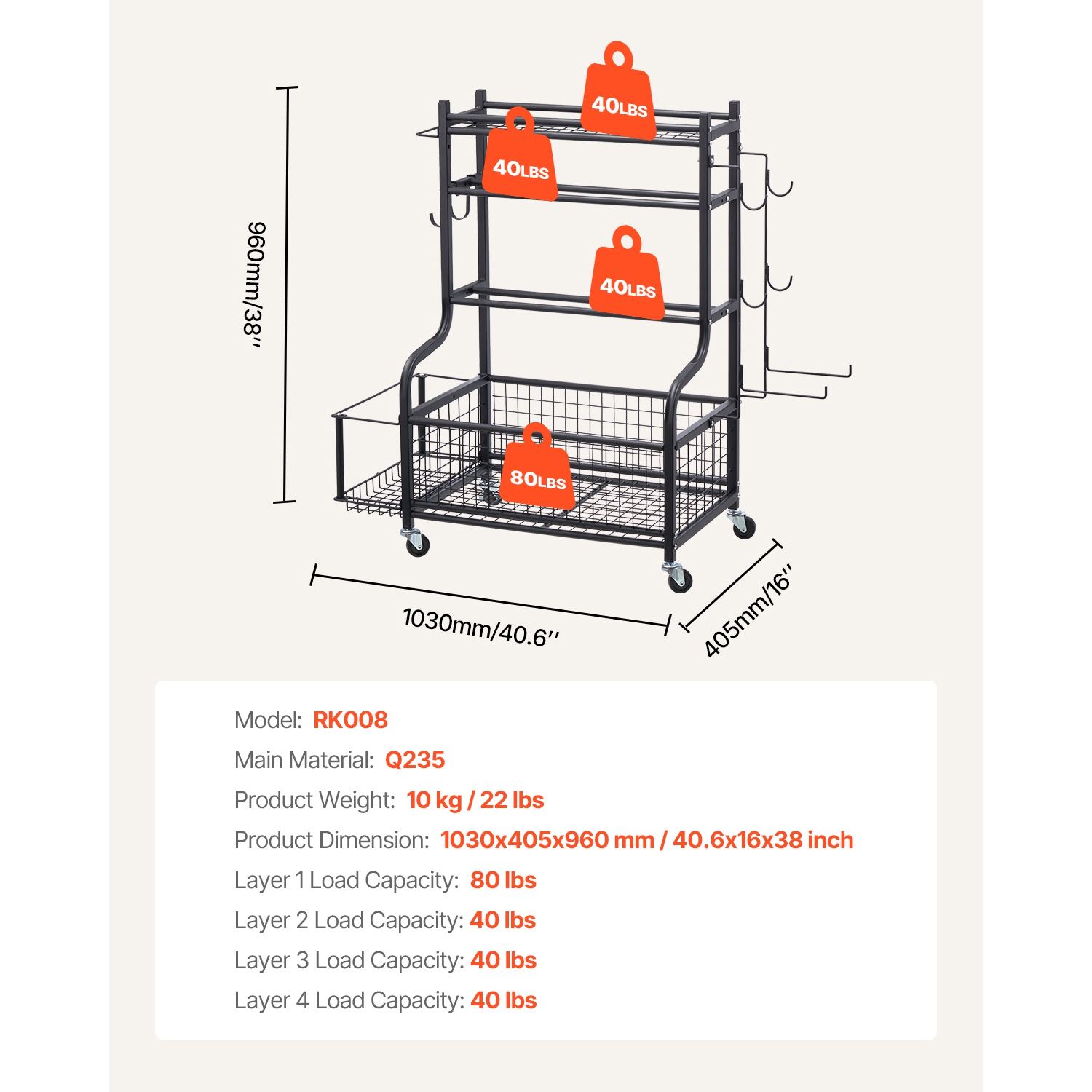 VEVOR Yoga Mat Storage Rack,Powder Coated Finish Steel Yoga Mat Holder, Home Gym Workout Equipment Organizer with Hooks & Wheels,Weight Rack for Foam