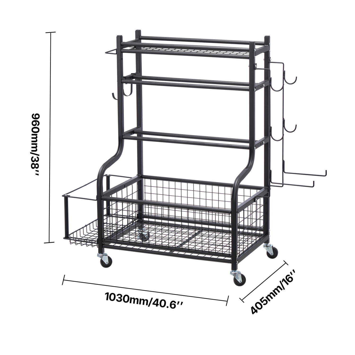 VEVOR Yoga Mat Storage Rack,Powder Coated Finish Steel Yoga Mat Holder, Home Gym Workout Equipment Organizer with Hooks & Wheels,Weight Rack for Foam