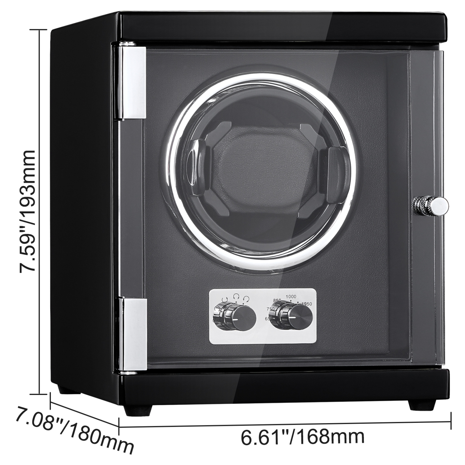 VEVOR Watch Winder, Single Watch Winder for Men's and Women's Watch, with Super Quiet Japanese Mabuchi Motor, Blue LED Light and Adapter,