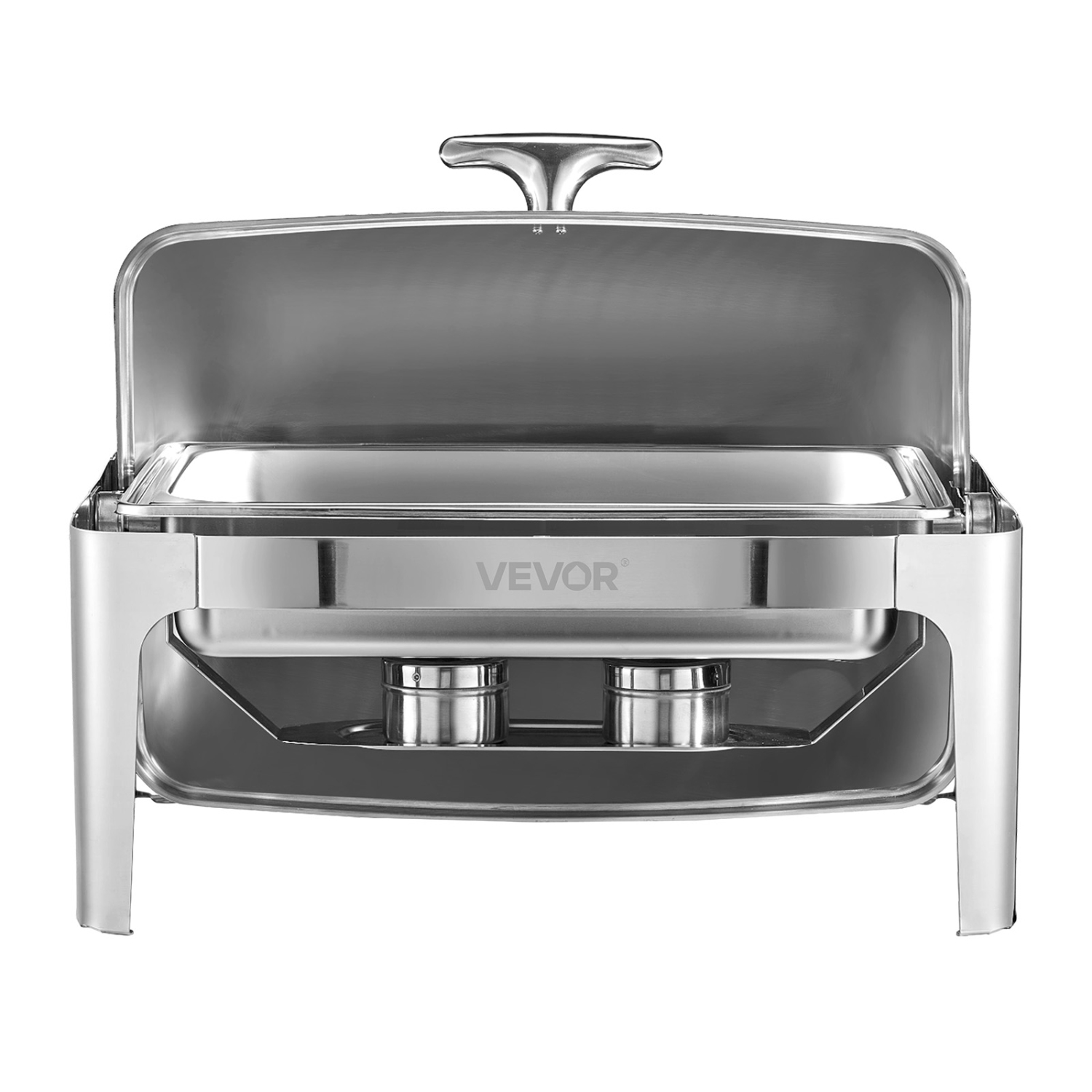 VEVOR 9Qt Roll Top Chafing Dish Buffet Complete Set, Stainless Steel Chafer with Full Size Pan, Rectangle Catering Warmer Server with Lid Water Pan