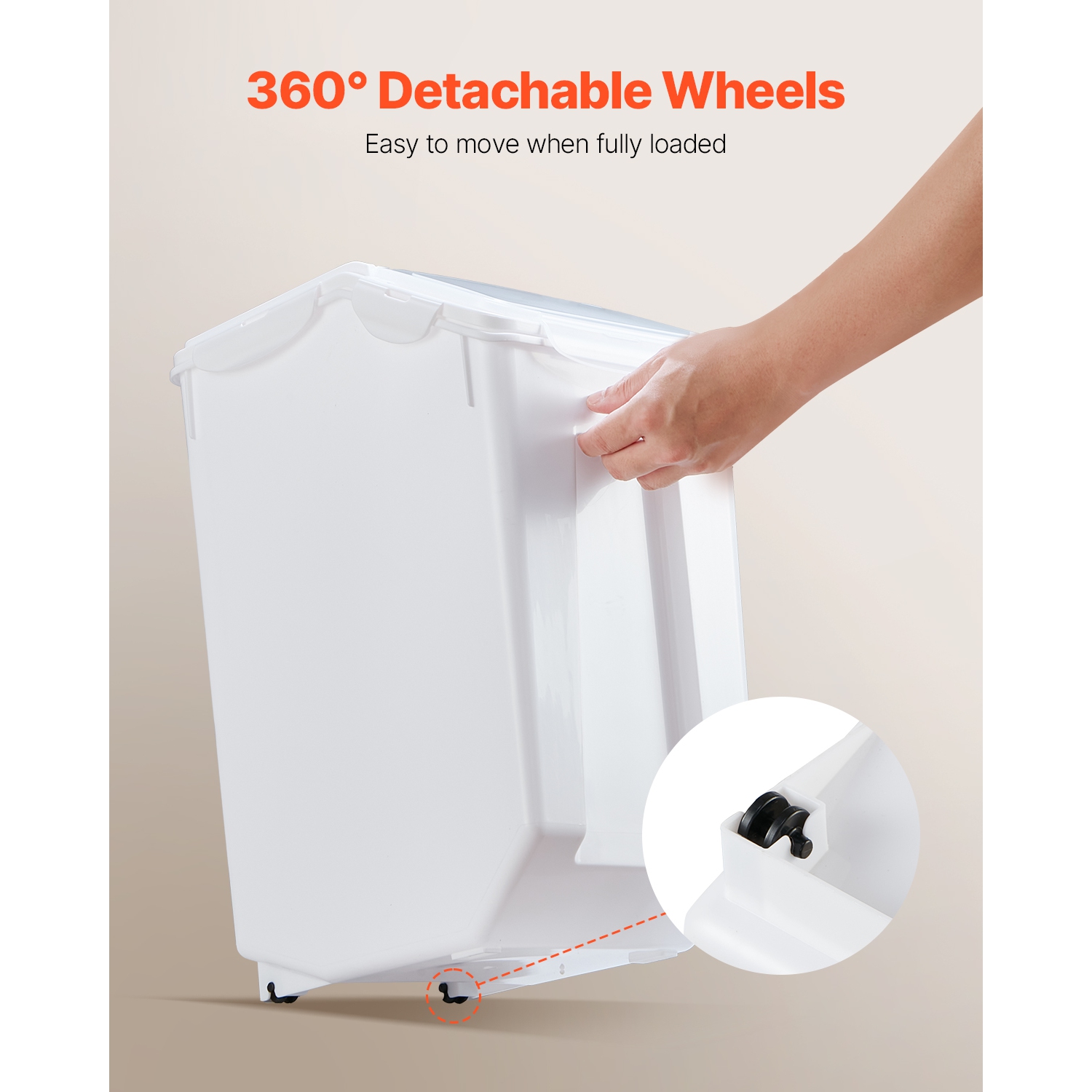 VEVOR 4.5Gallon/20L x2 Capacity Rice Storage Container, Large Dog Food Dispenser Bin, Kitchen Ingredient Grain Cereal Flour Bin, Pet food Containers