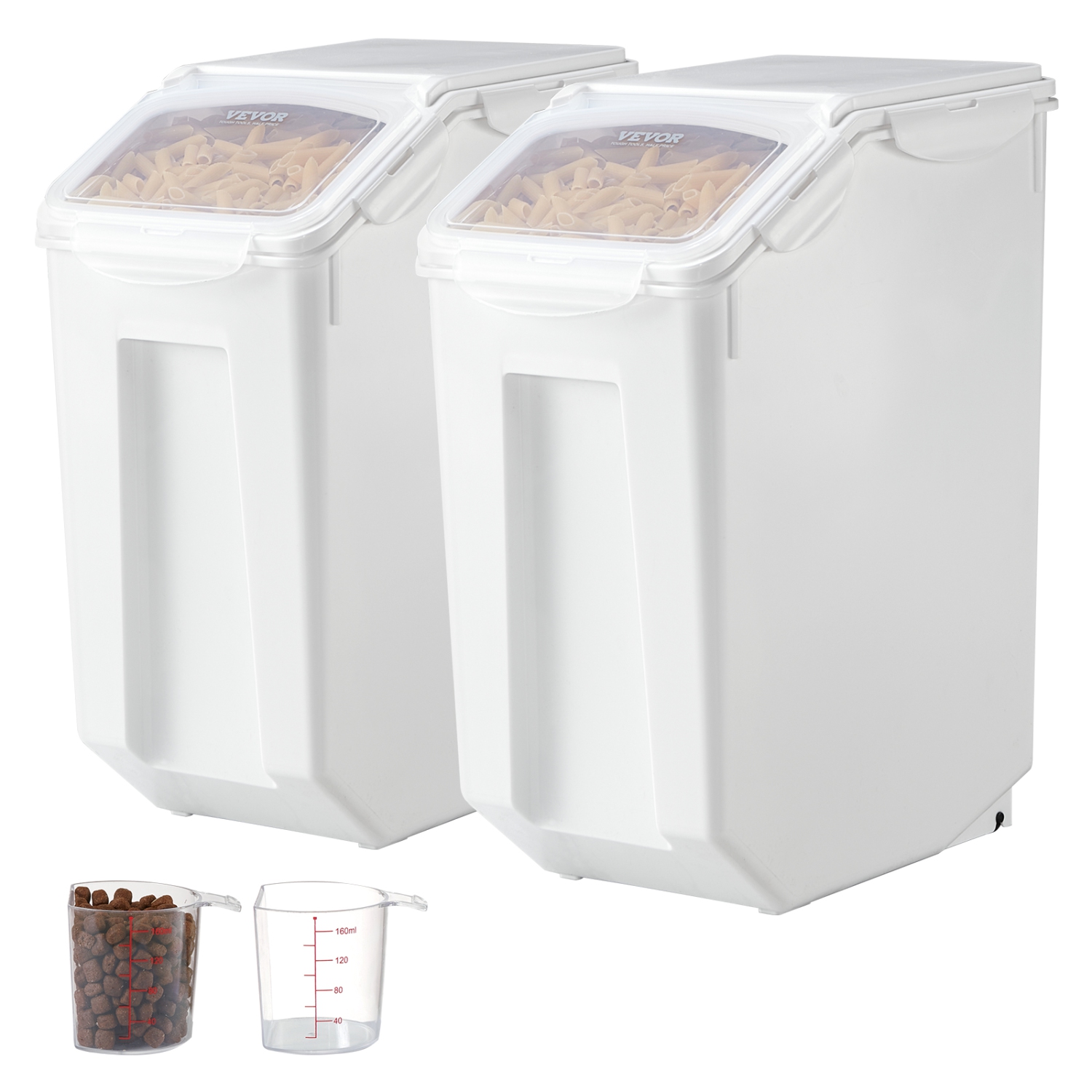 VEVOR 4.5Gallon/20L x2 Capacity Rice Storage Container, Large Dog Food Dispenser Bin, Kitchen Ingredient Grain Cereal Flour Bin, Pet food Containers